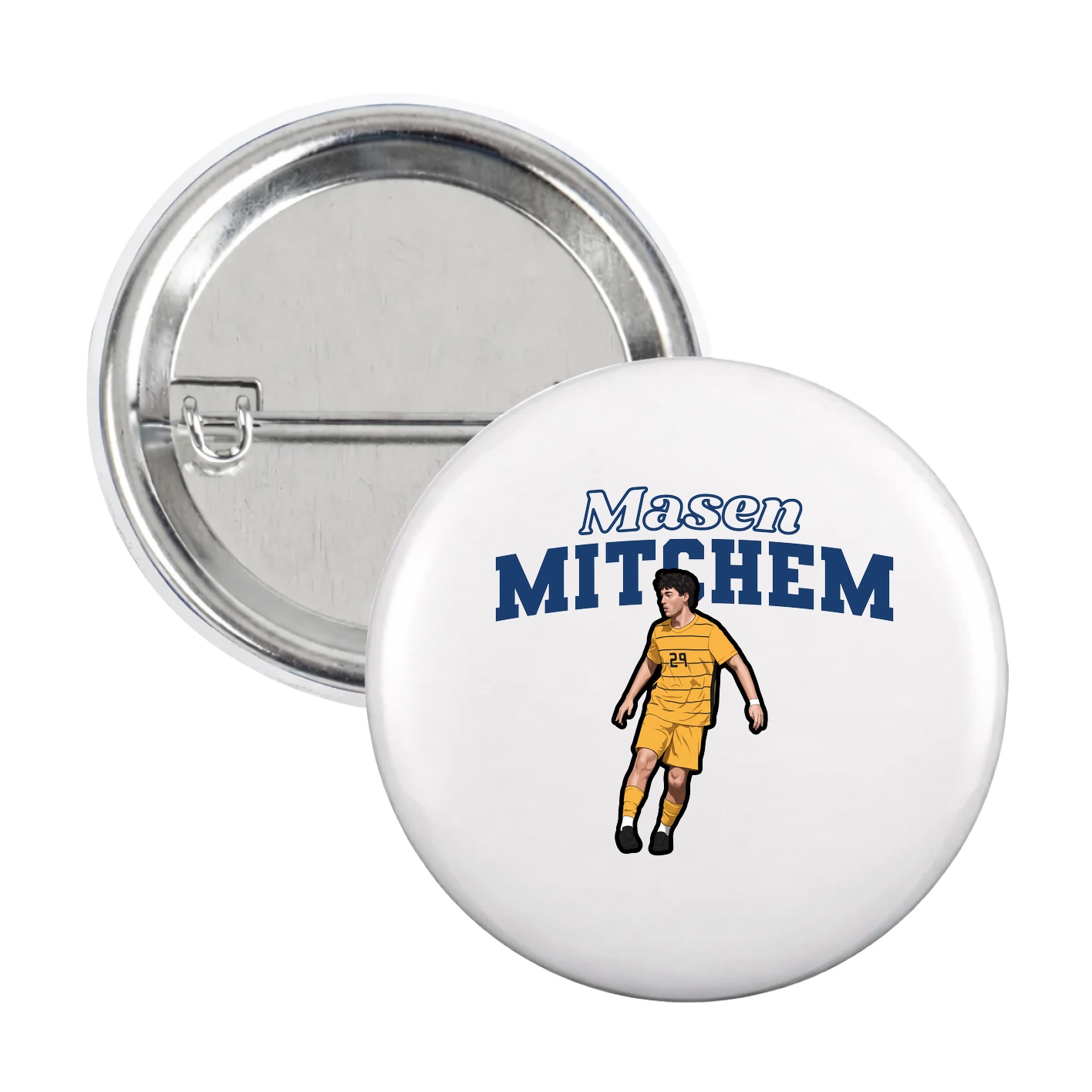 Game Day Button — Name Arch in White