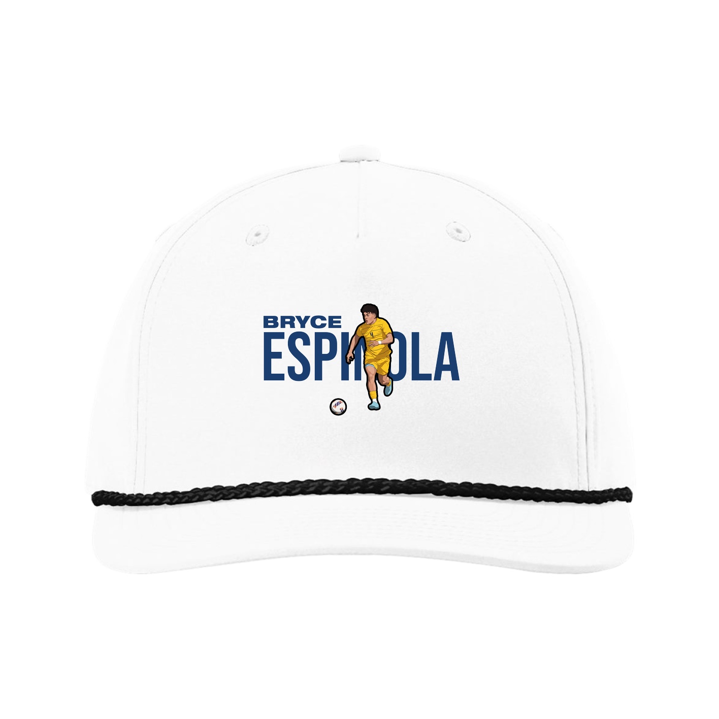 Five-Panel Classic Rope Cap — Player Name in White