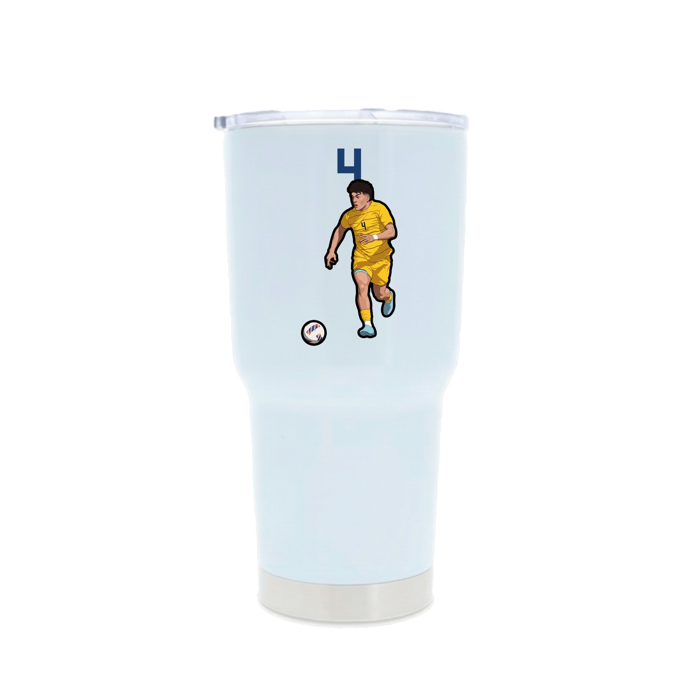 30oz Stainless Steel Tumbler — Number Top in White