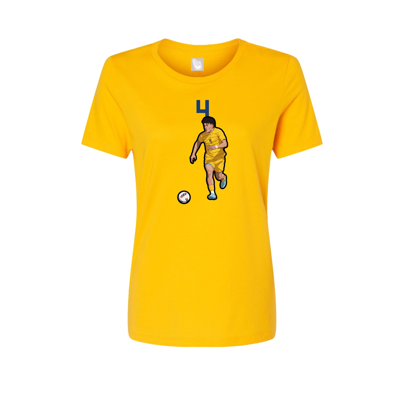 Fitted Women's Tee — Number Top in Gold