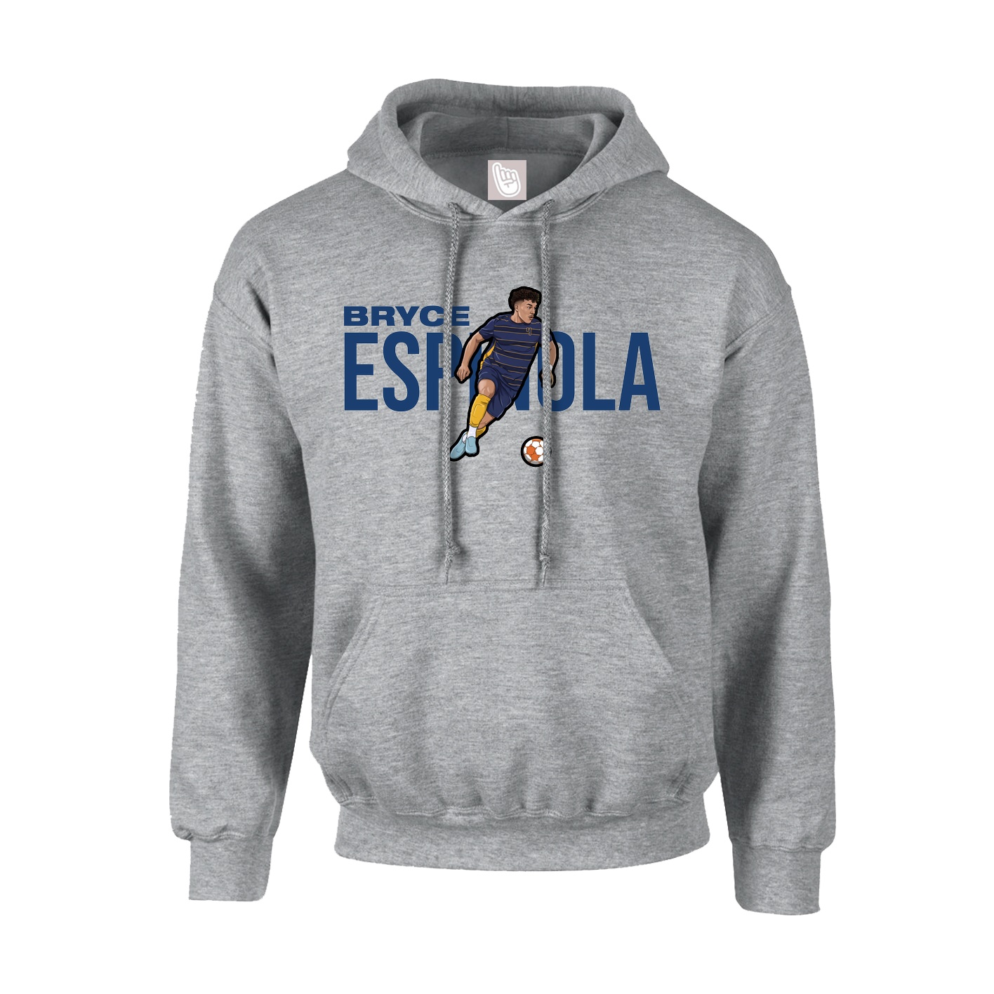 Youth Hoodie — Player Name in Grey