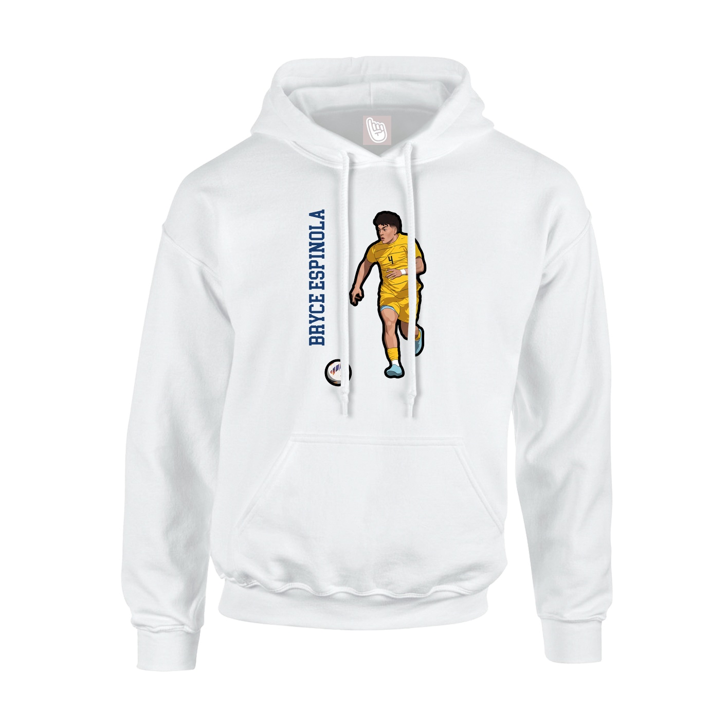 Youth Hoodie — Name Vertical in White