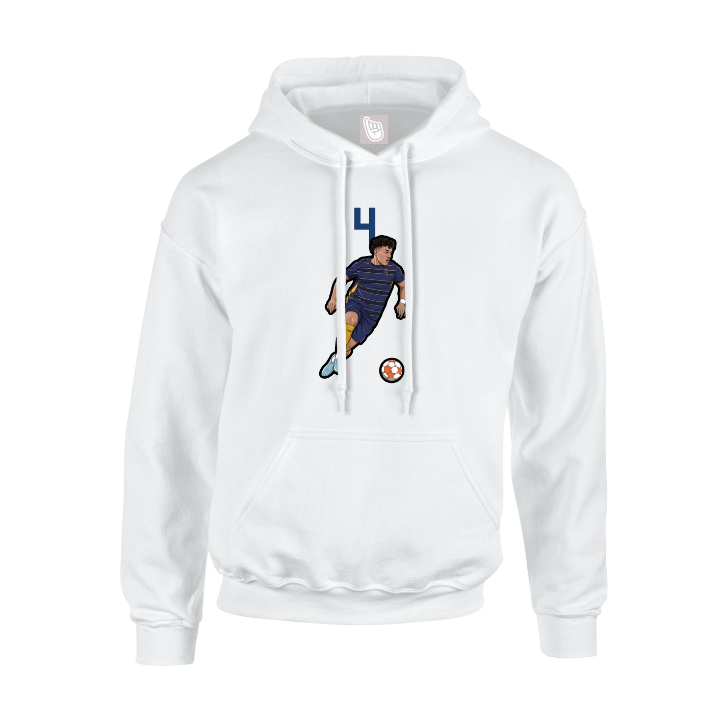 Hoodie — Number Top in White