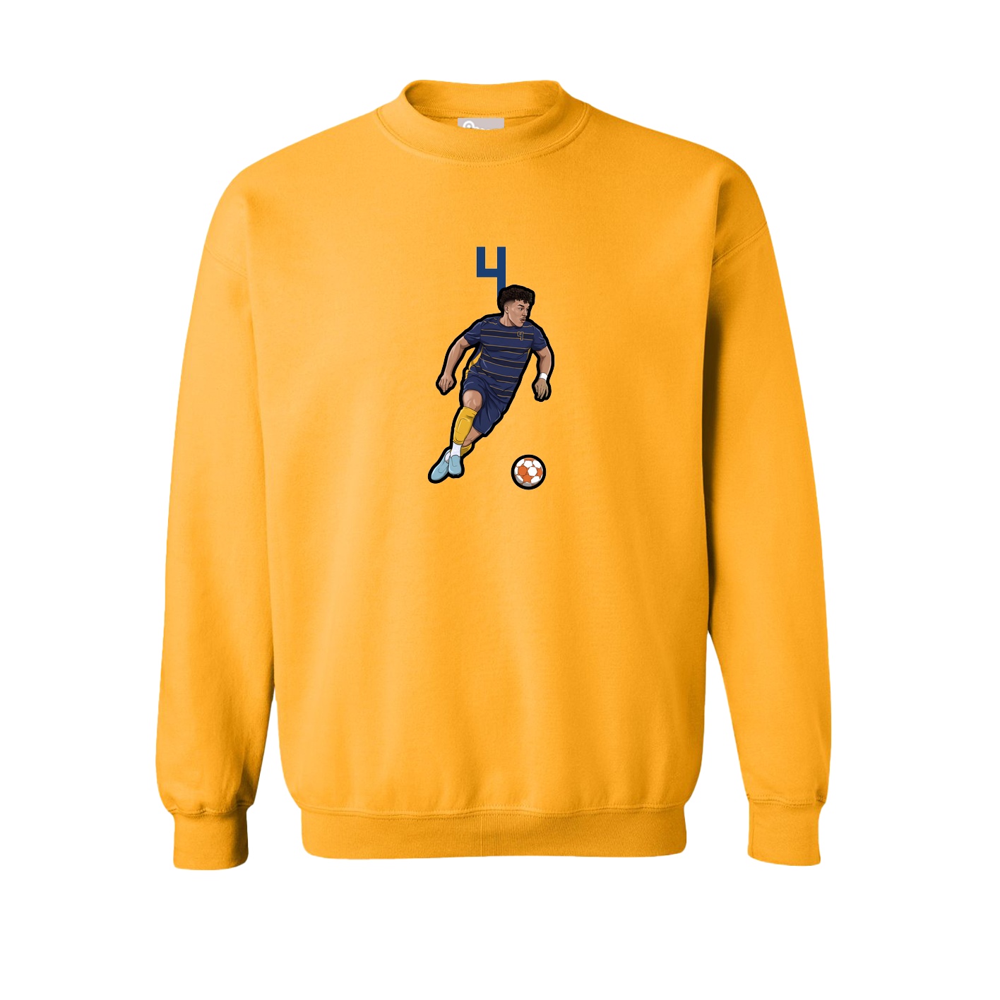 Fleece Crew — Number Top in Gold
