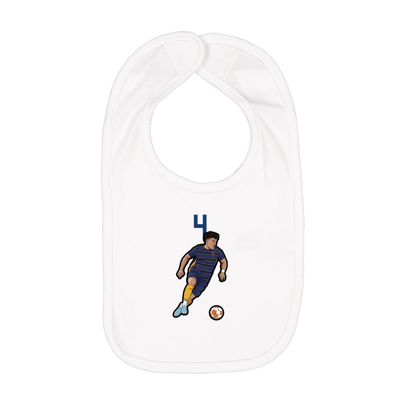 Infant Bib — Number Top in White