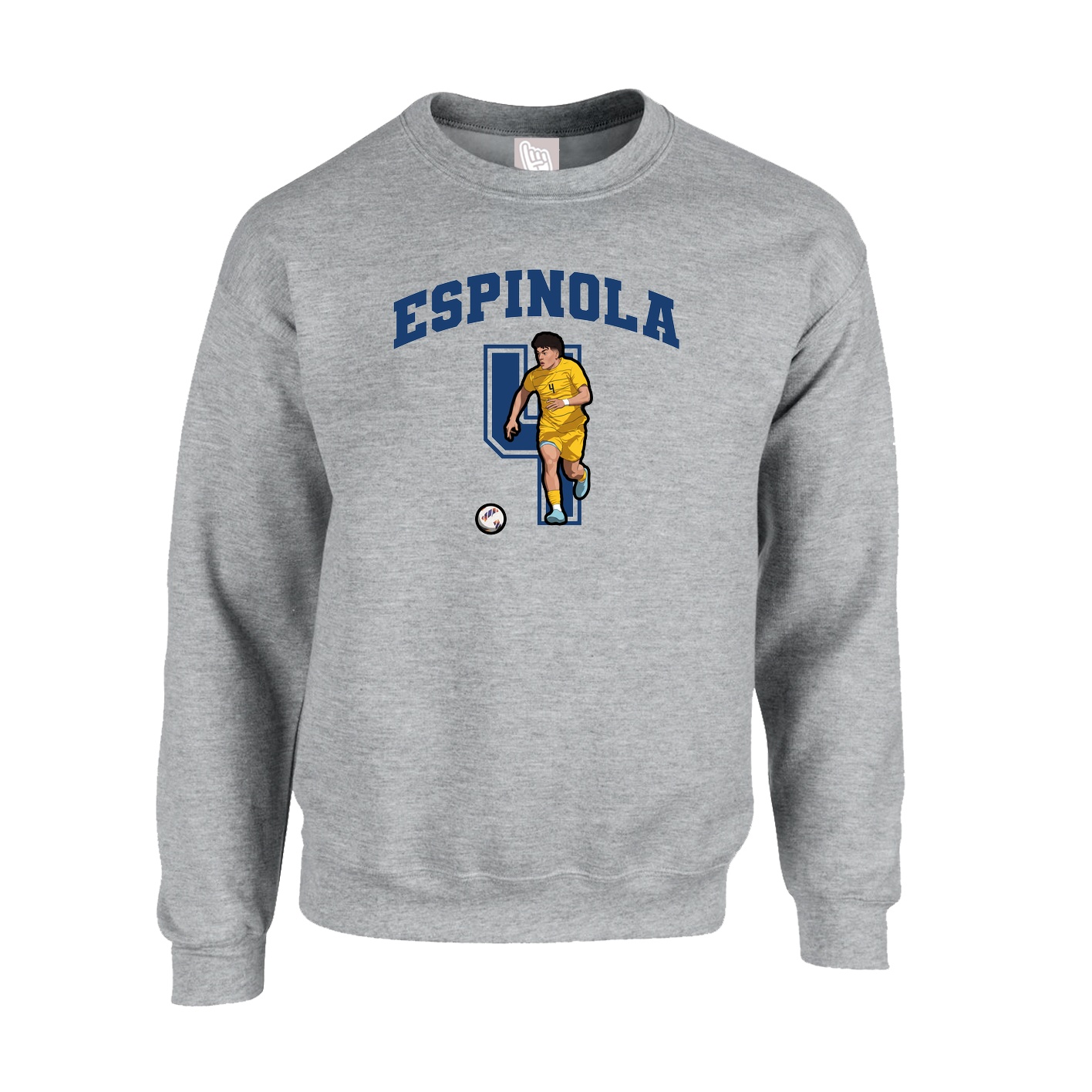 Fleece Crew — Number in Grey
