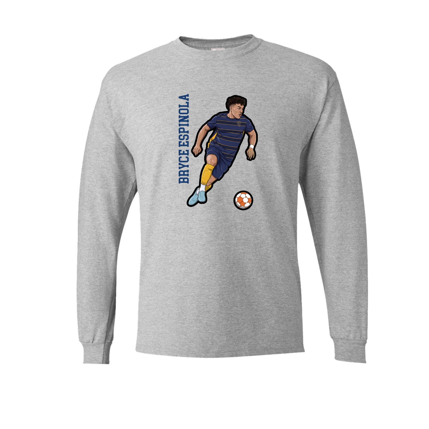Long Sleeve Tee — Name Vertical in Grey