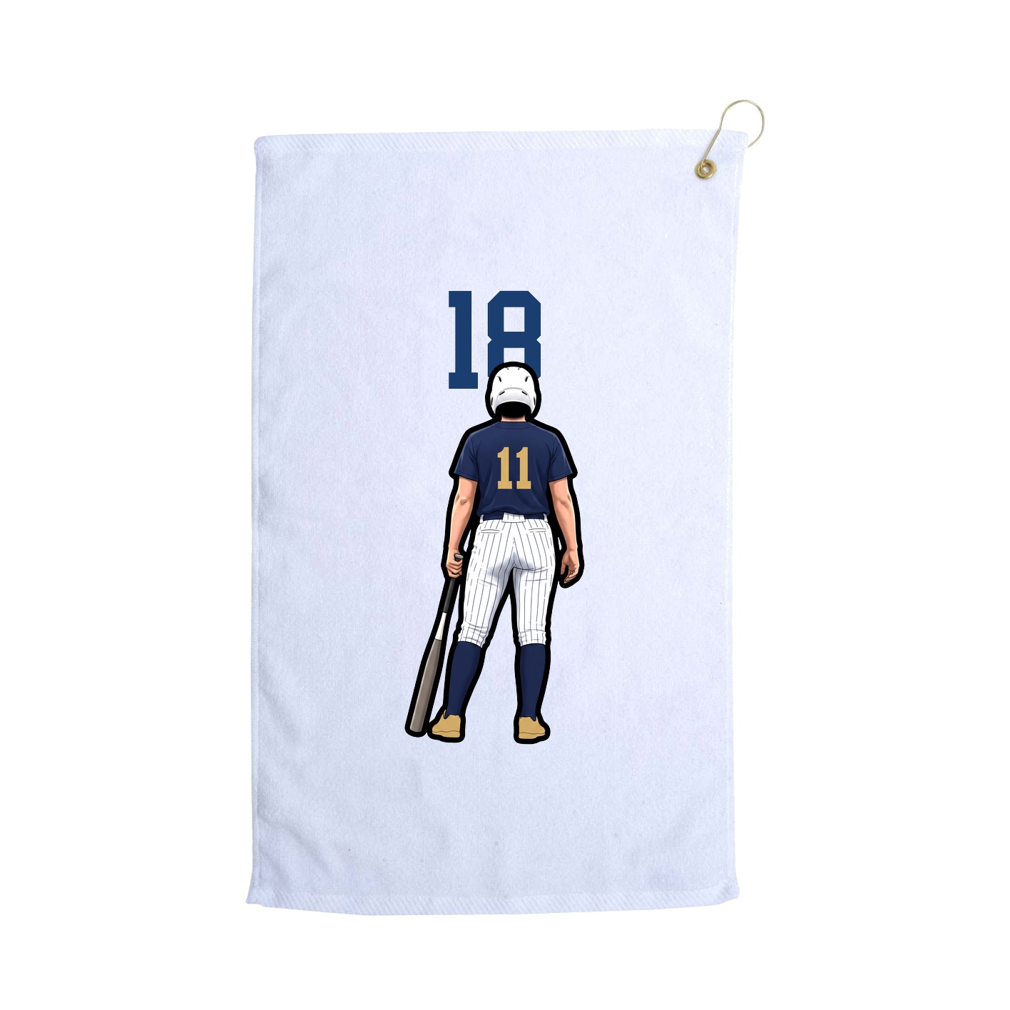 Golf Towel — Number Top in White