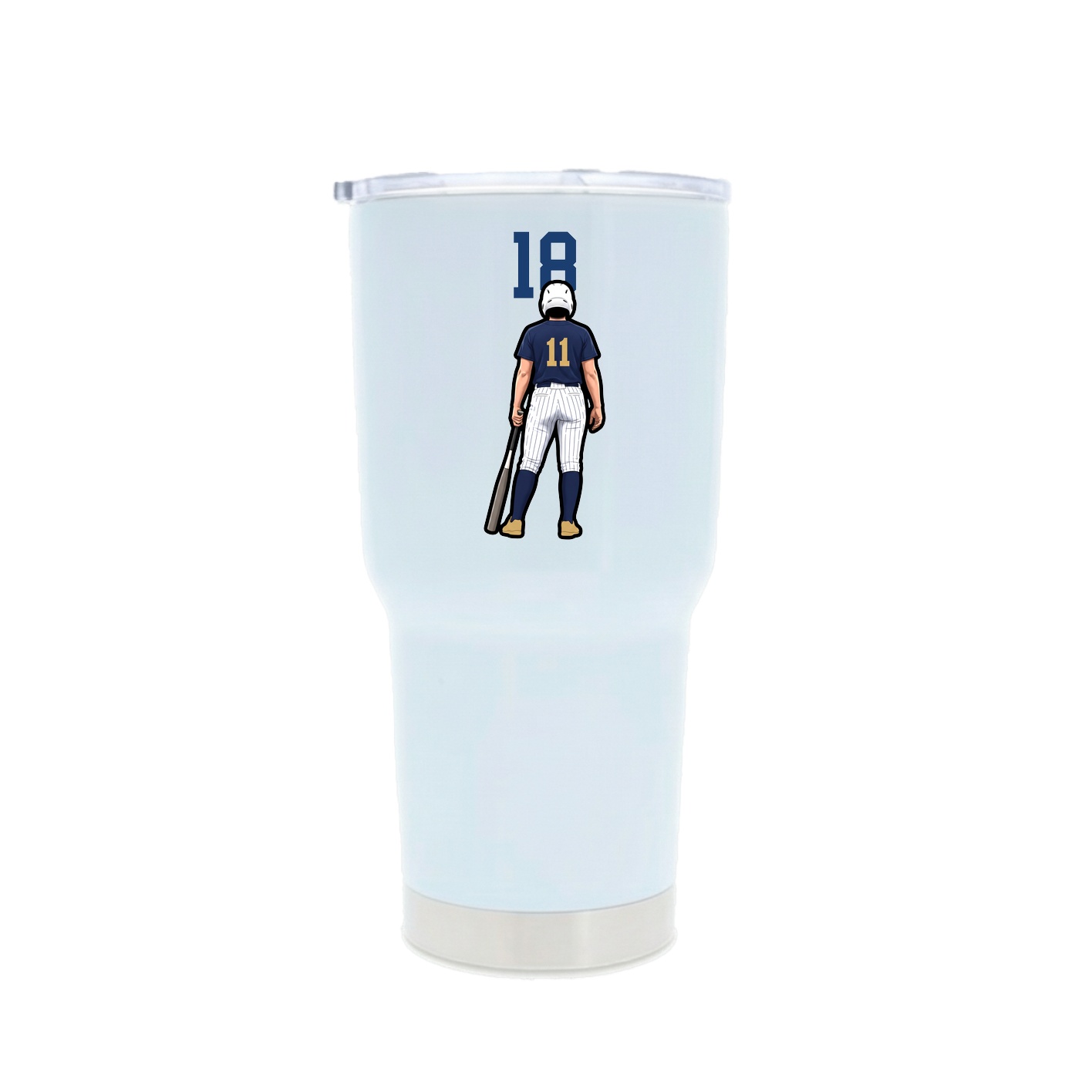 30oz Stainless Steel Tumbler — Number Top in White