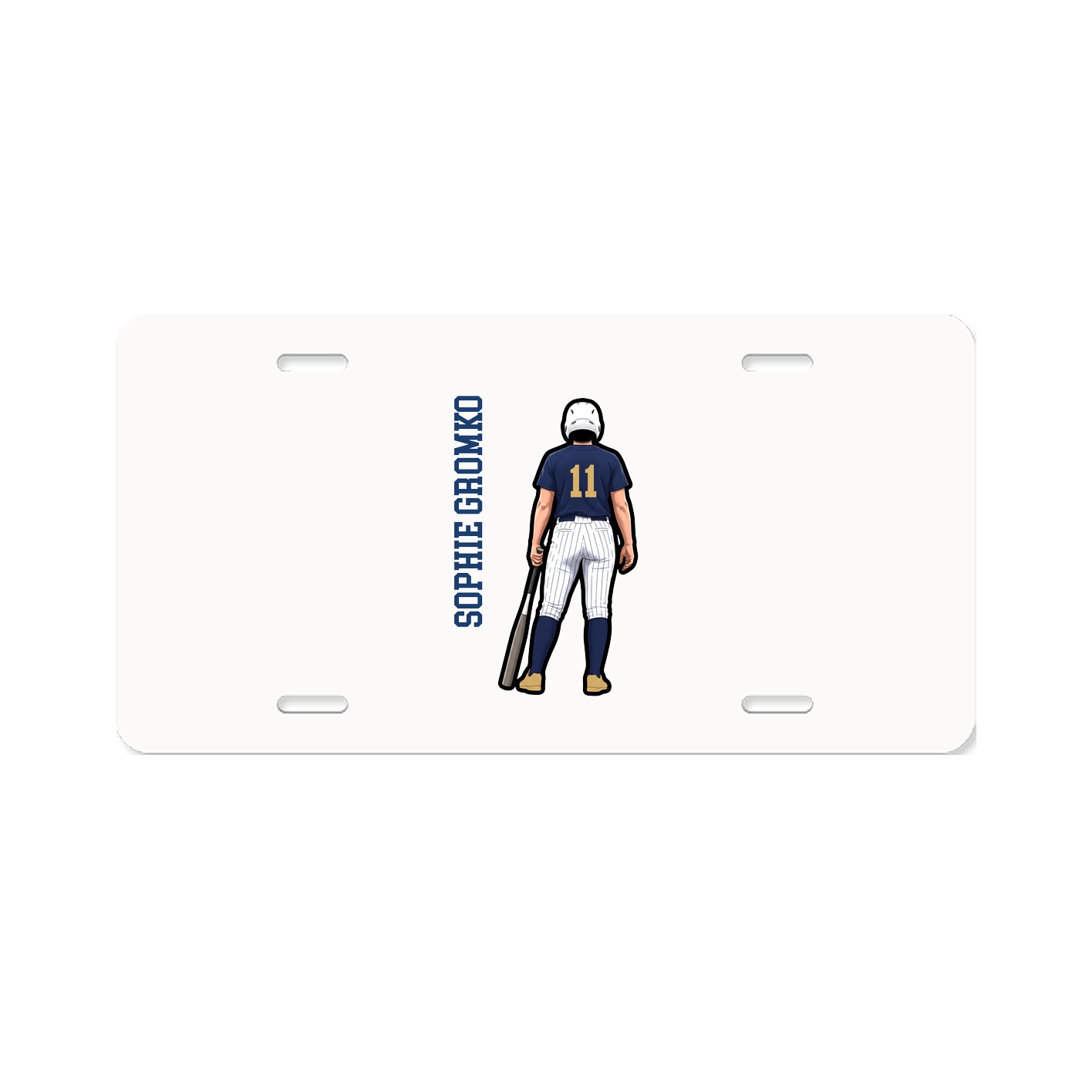 License Plate — Name Vertical in Classic