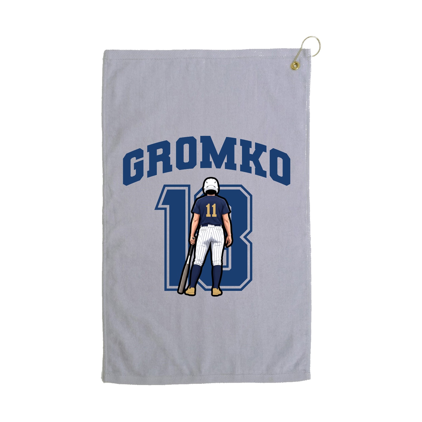 Golf Towel — Number in Grey