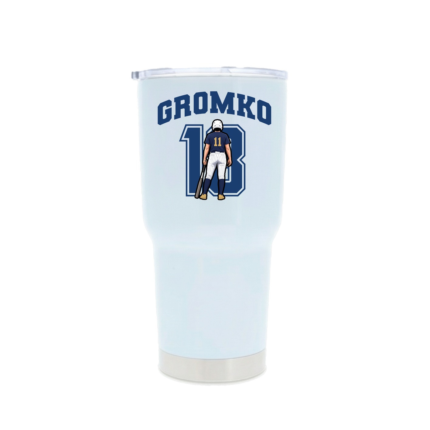 30oz Stainless Steel Tumbler — Number in White