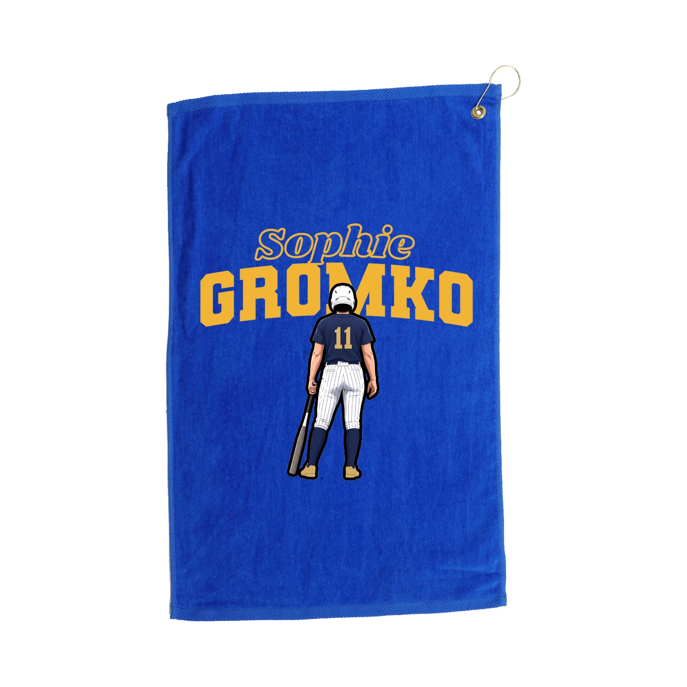 Golf Towel — Name Arch in Royal