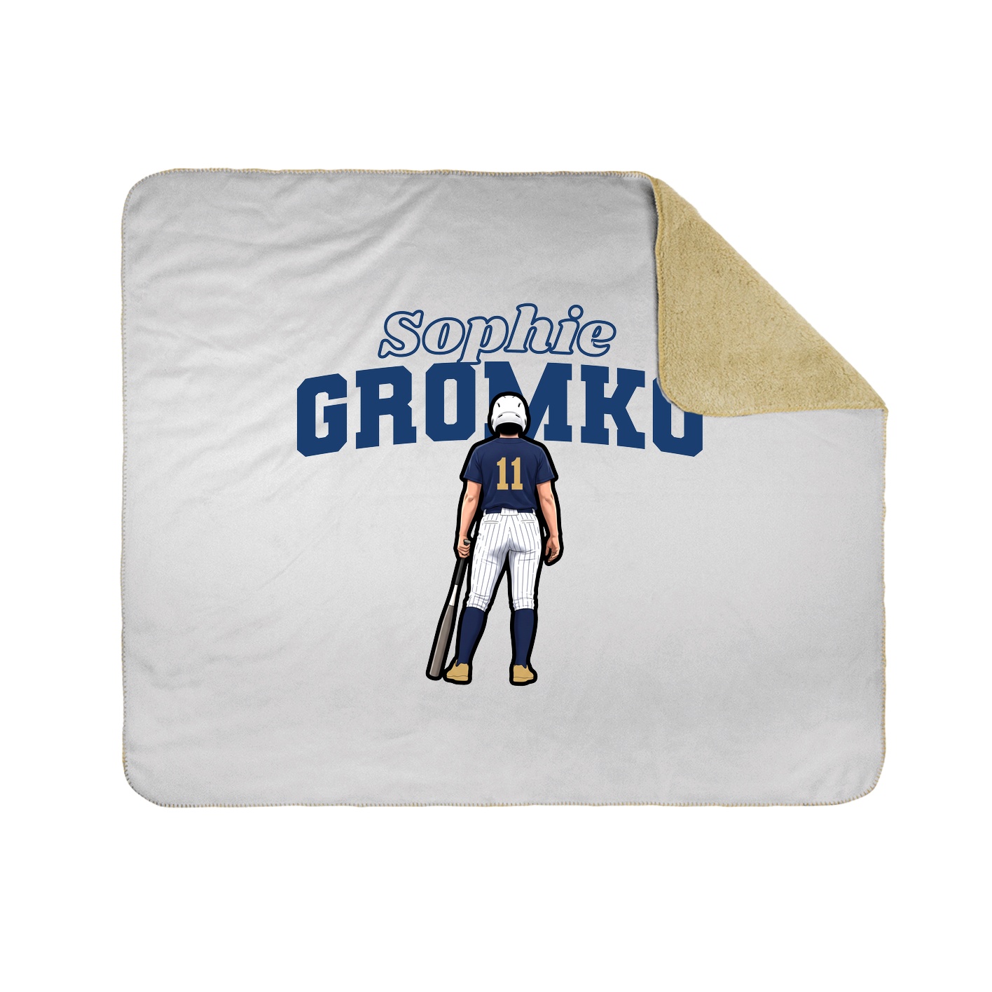 Throw Blanket — Name Arch in White