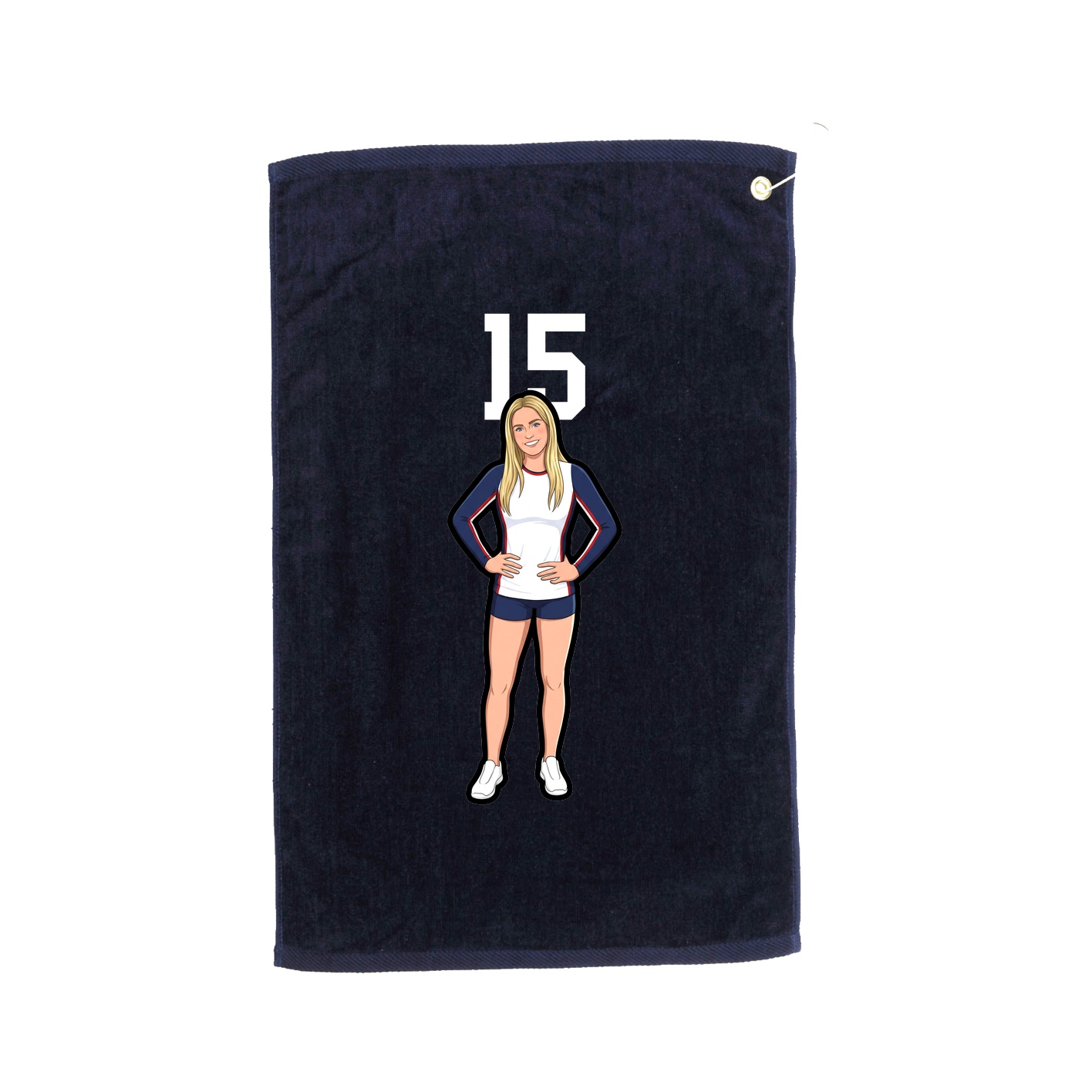 Golf Towel — Number Top in Navy