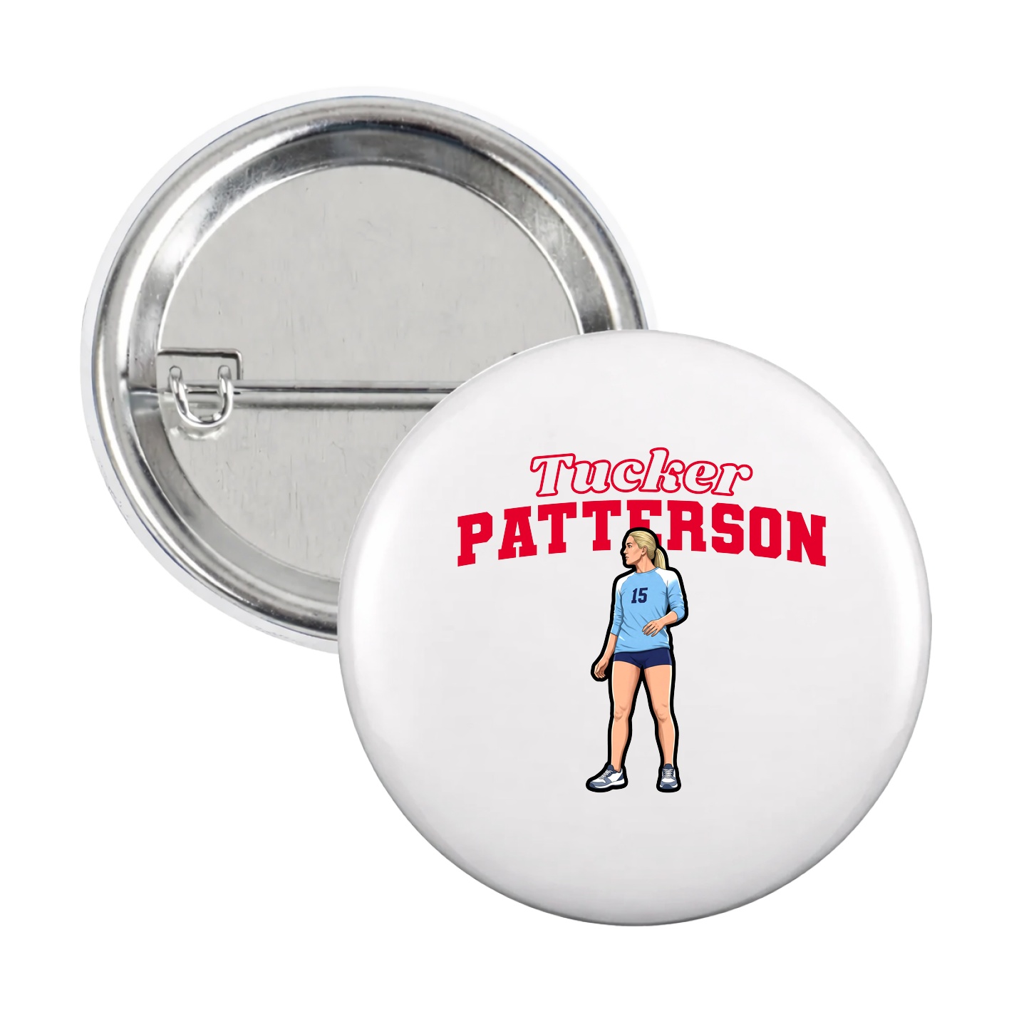 Game Day Button — Name Arch in White