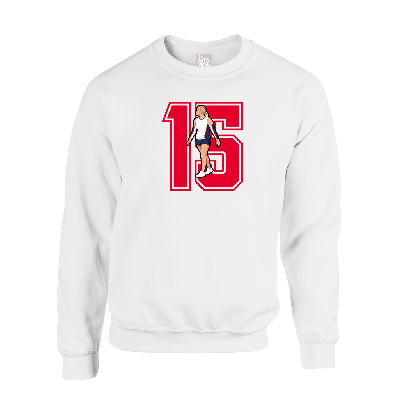 Fleece Crew — Number in White