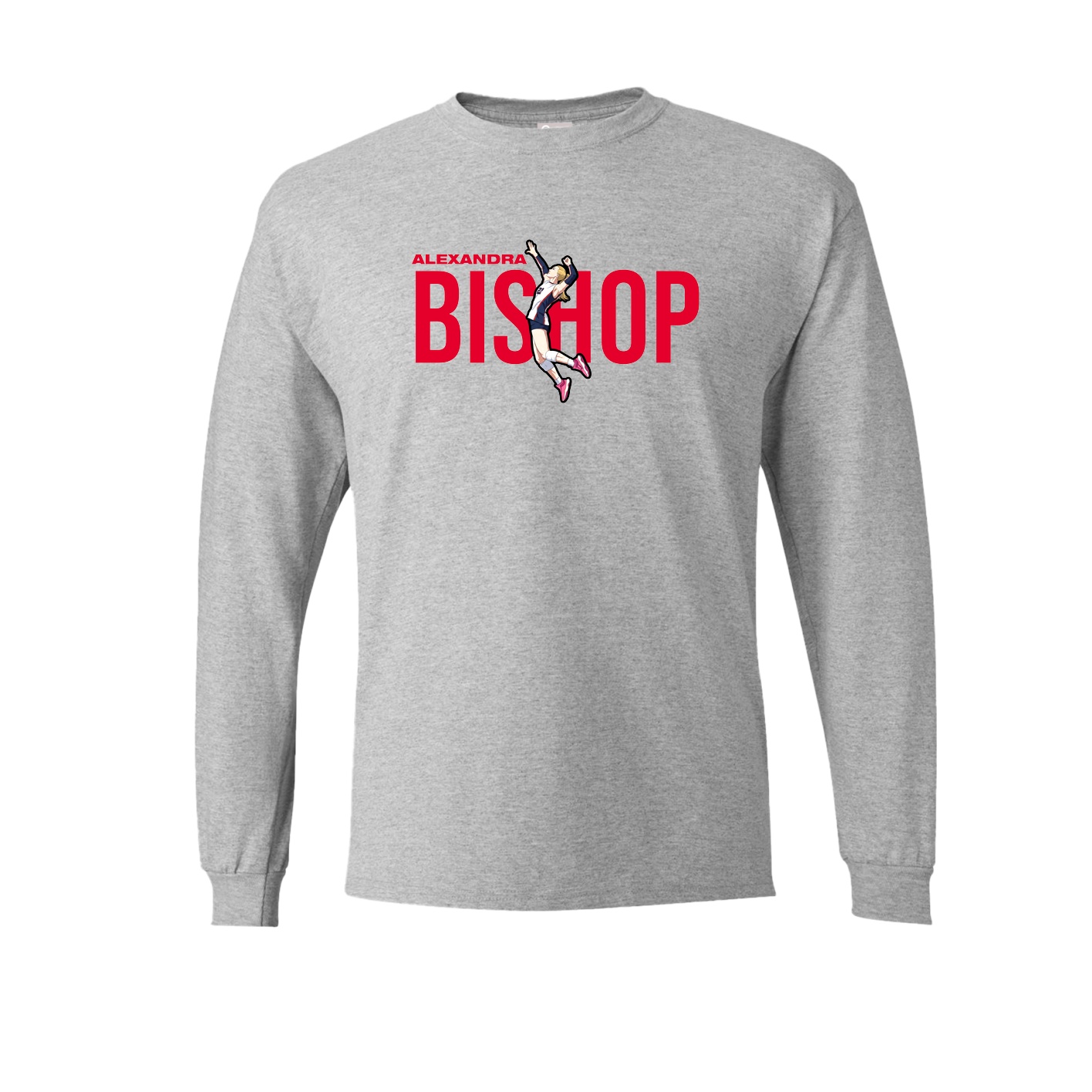Long Sleeve Tee — Player Name in Grey