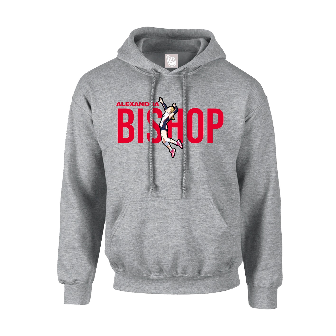 Youth Hoodie — Player Name in Grey