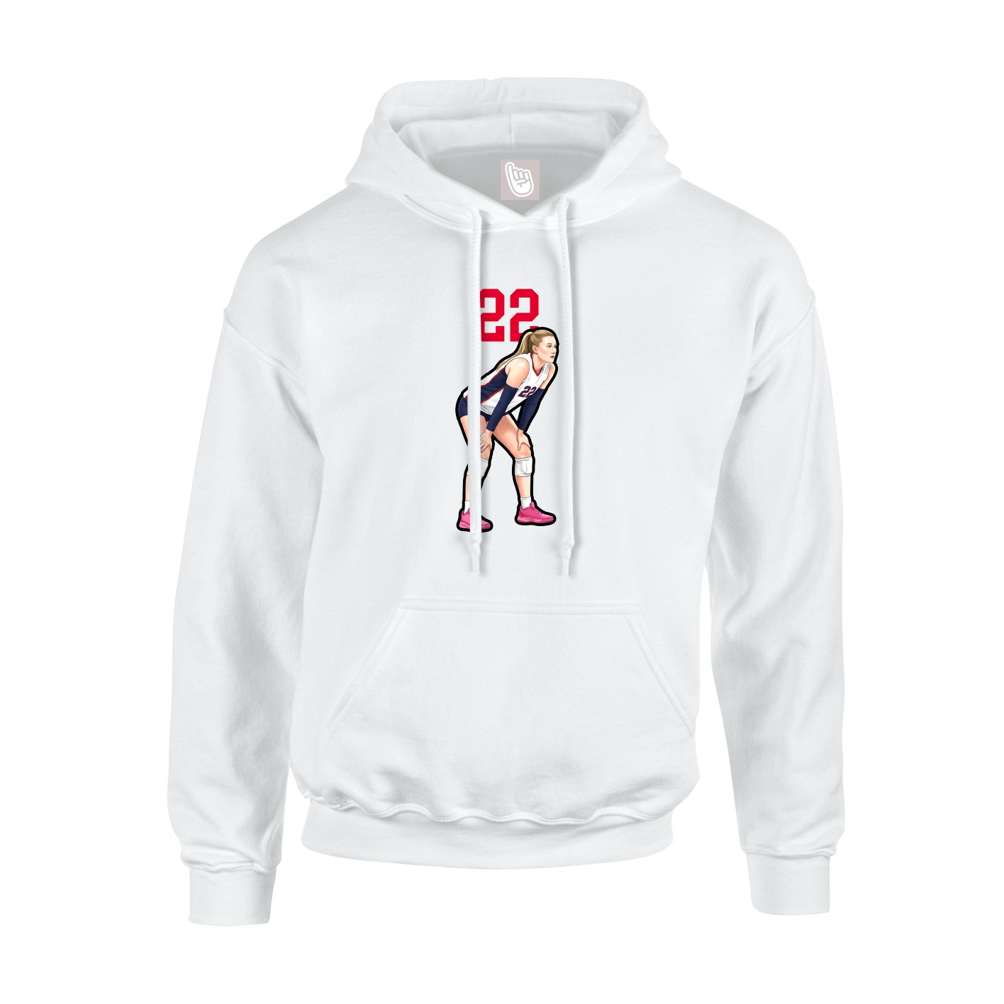 Youth Hoodie — Number Top in White