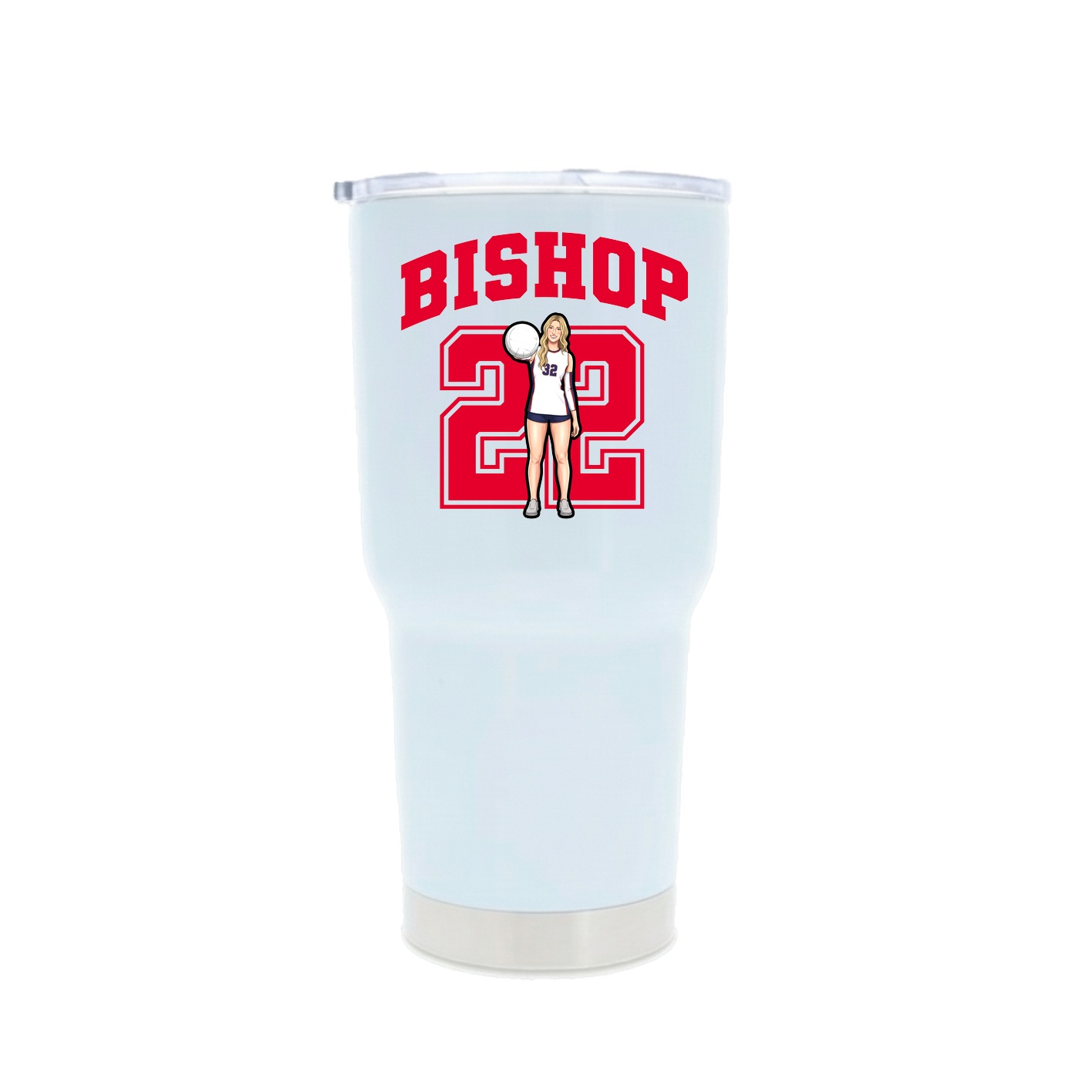 30oz Stainless Steel Tumbler — Number in White
