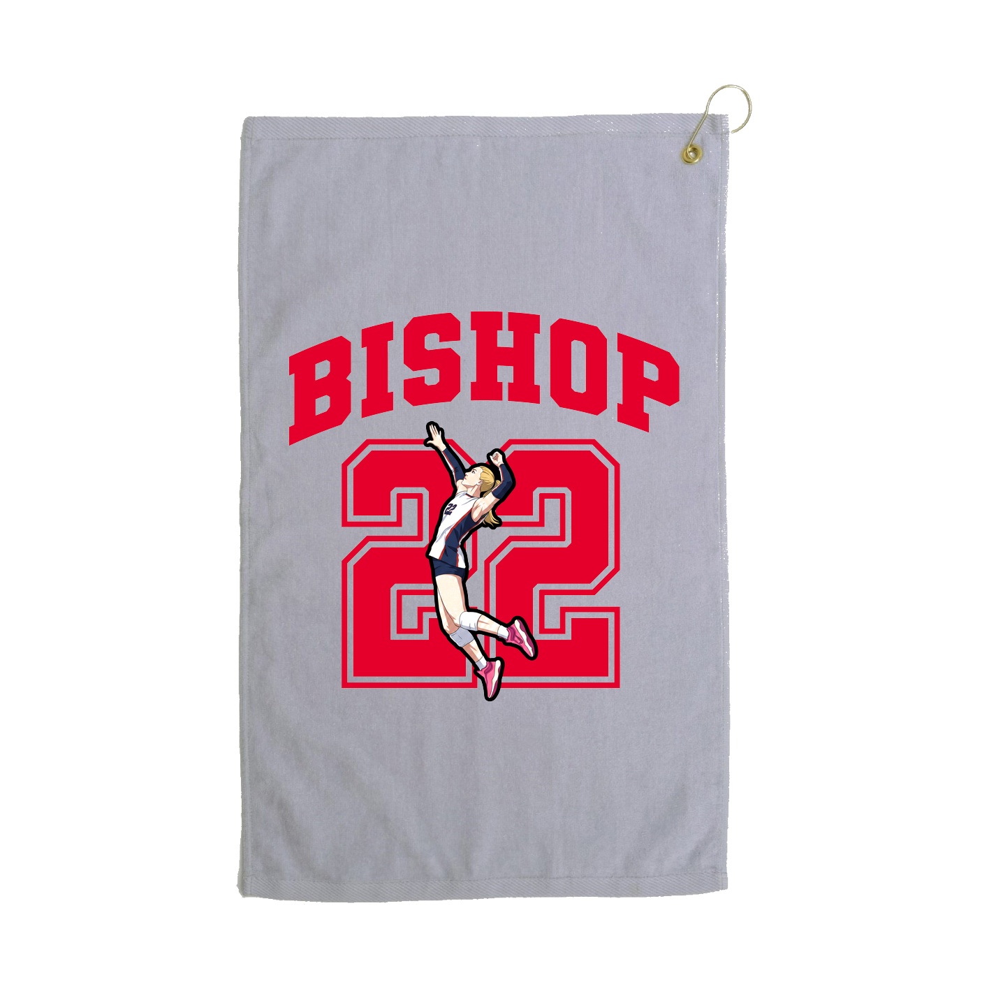 Golf Towel — Number in Grey