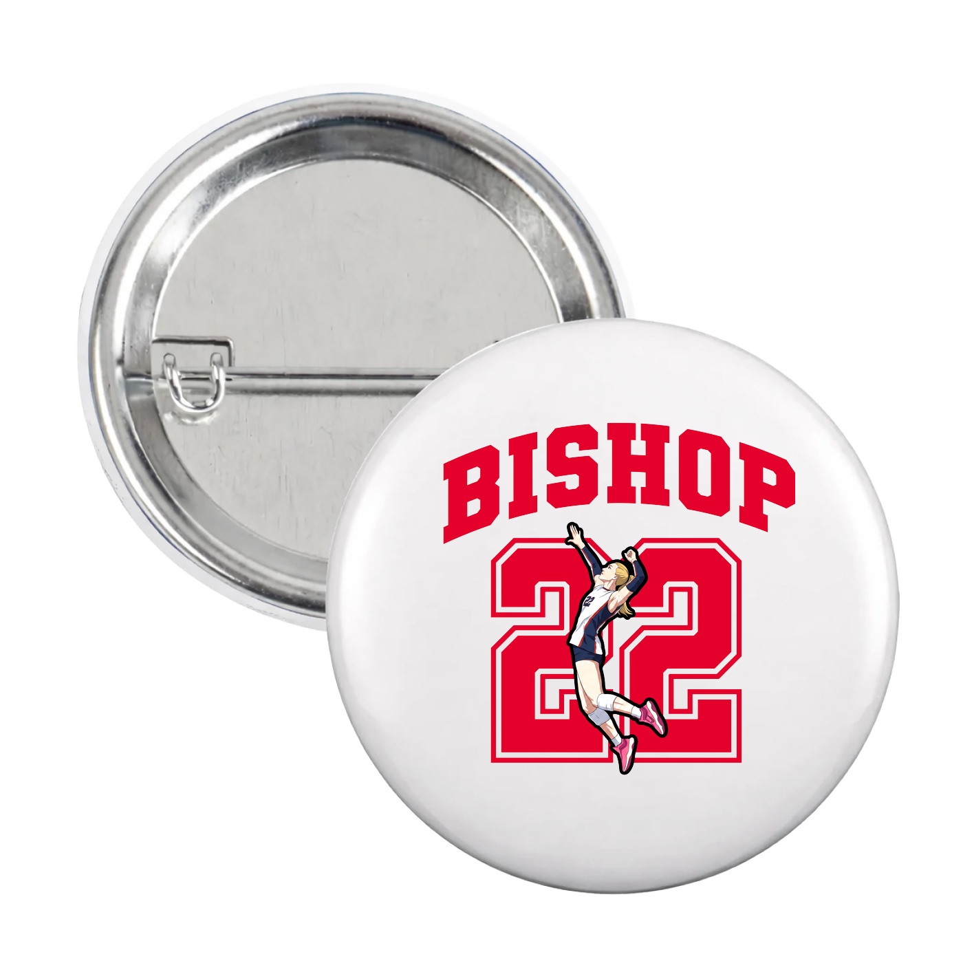 Game Day Button — Number in White