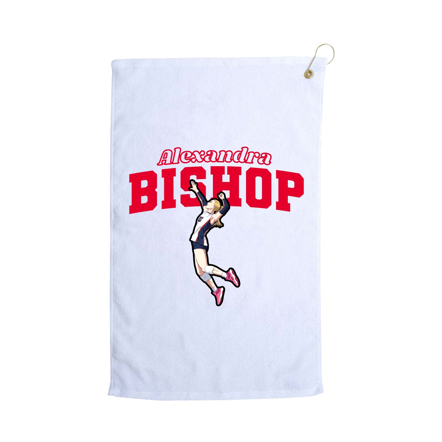 Golf Towel — Name Arch in White