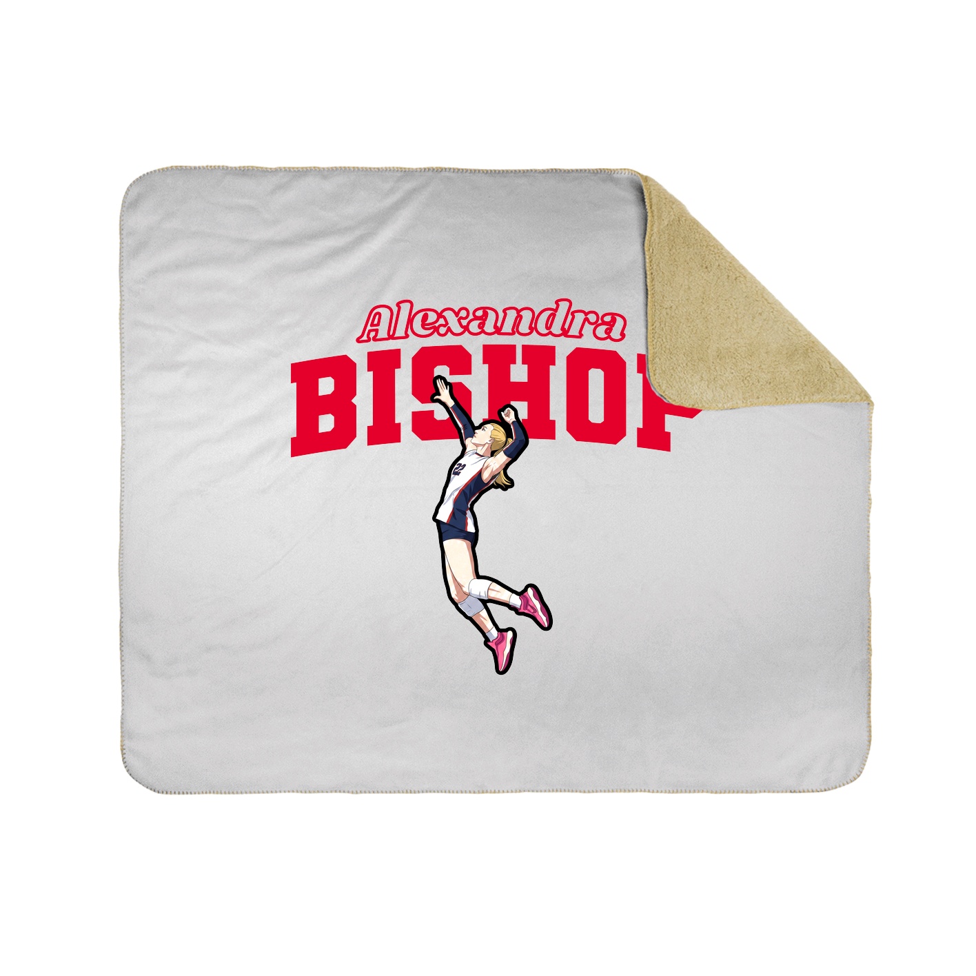Throw Blanket — Name Arch in White