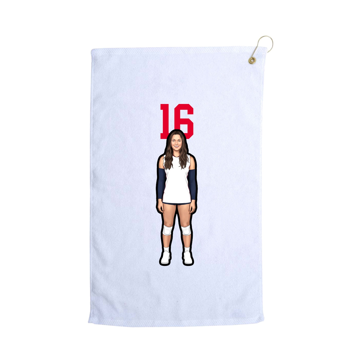 Golf Towel — Number Top in White