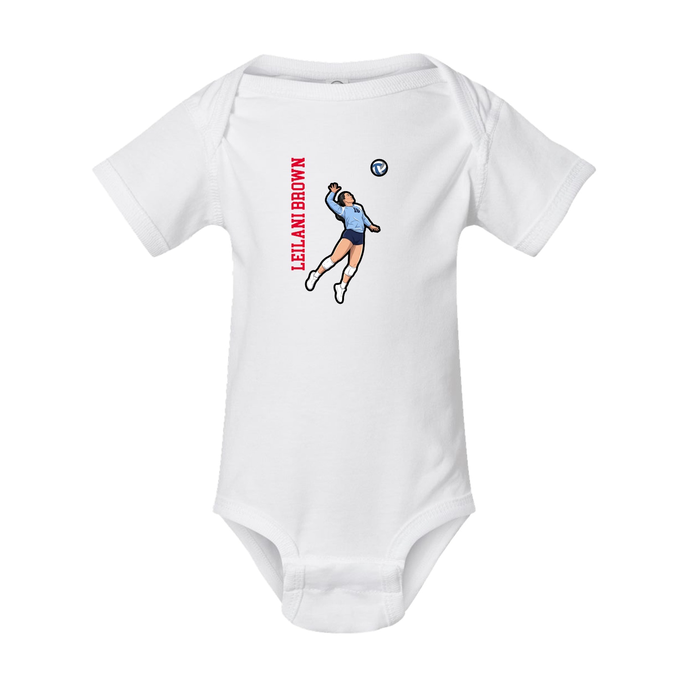 Baby Onesie — Name Vertical in White