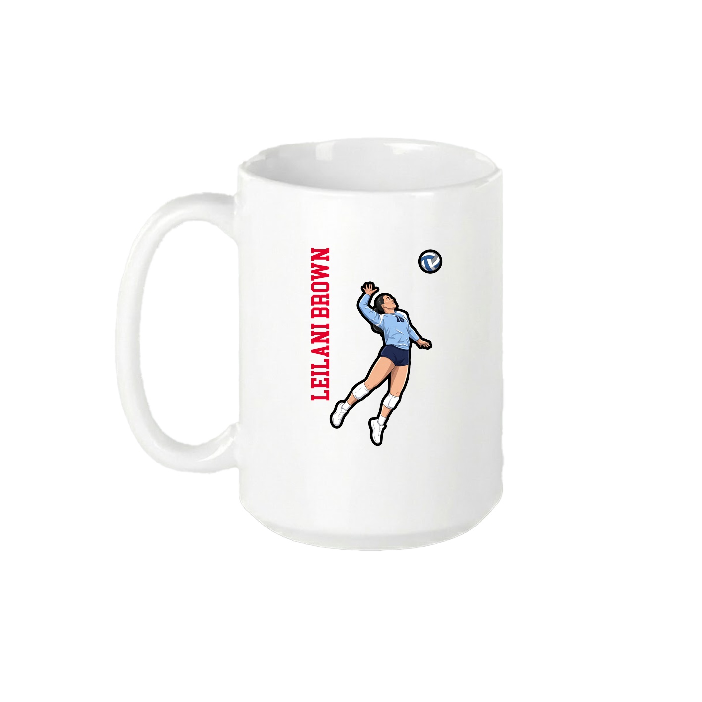 15oz Coffee Mug — Name Vertical in White