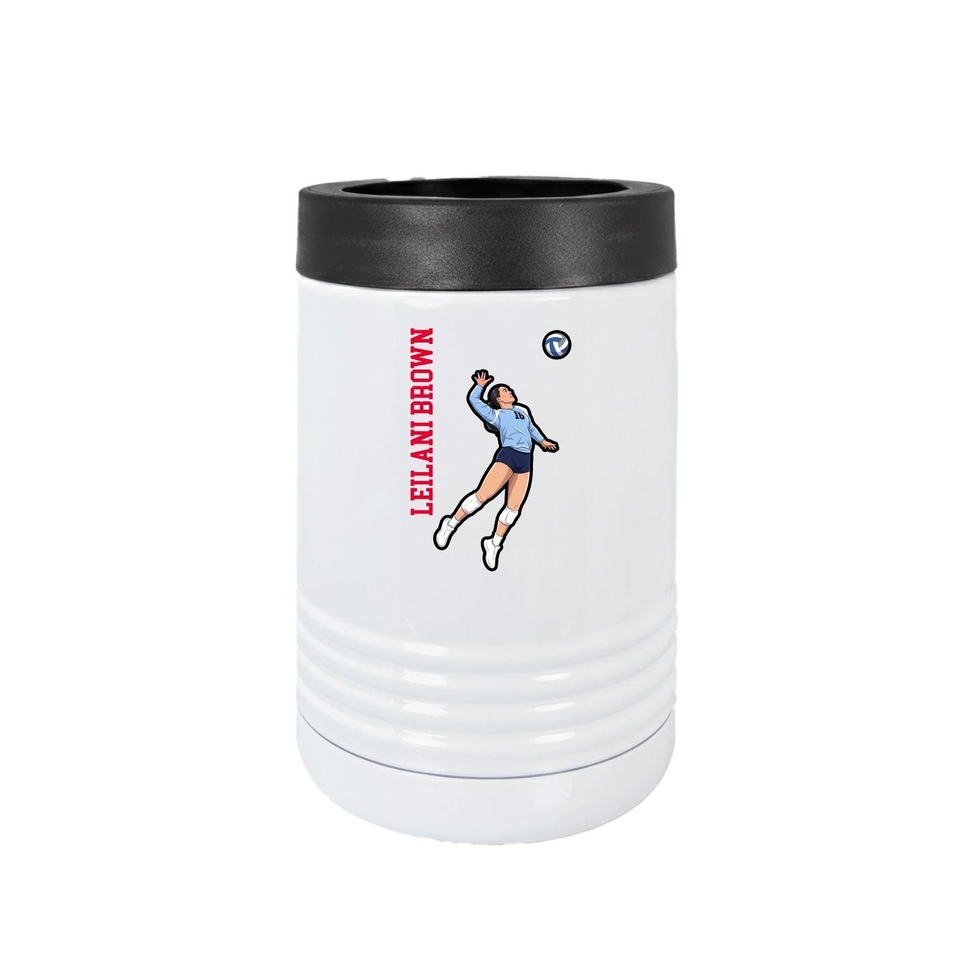 Beverage Holder — Name Vertical in White