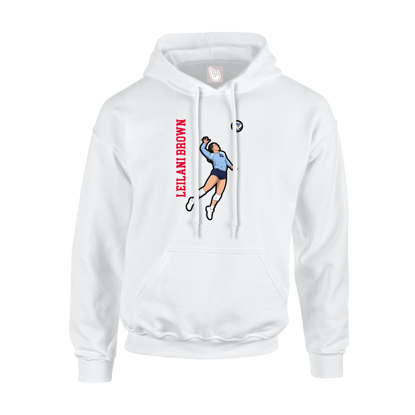 Youth Hoodie — Name Vertical in White