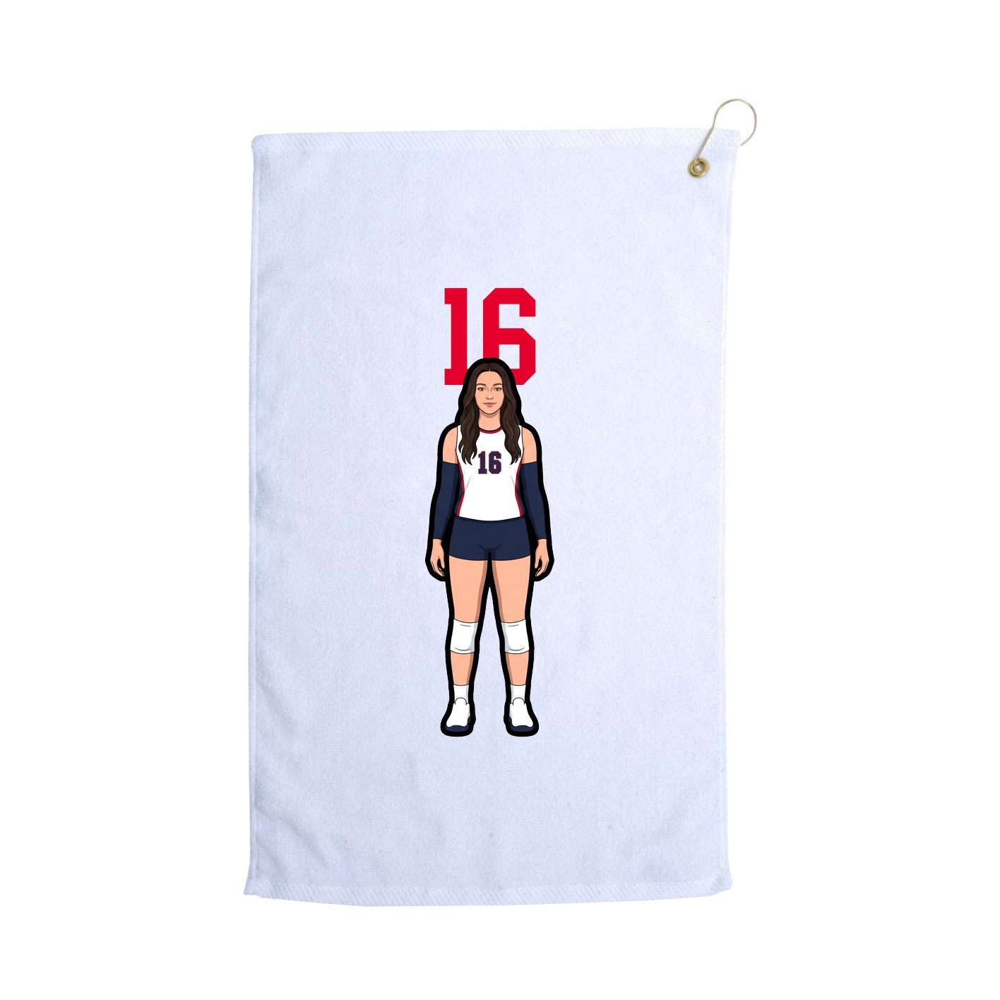 Golf Towel — Number Top in White