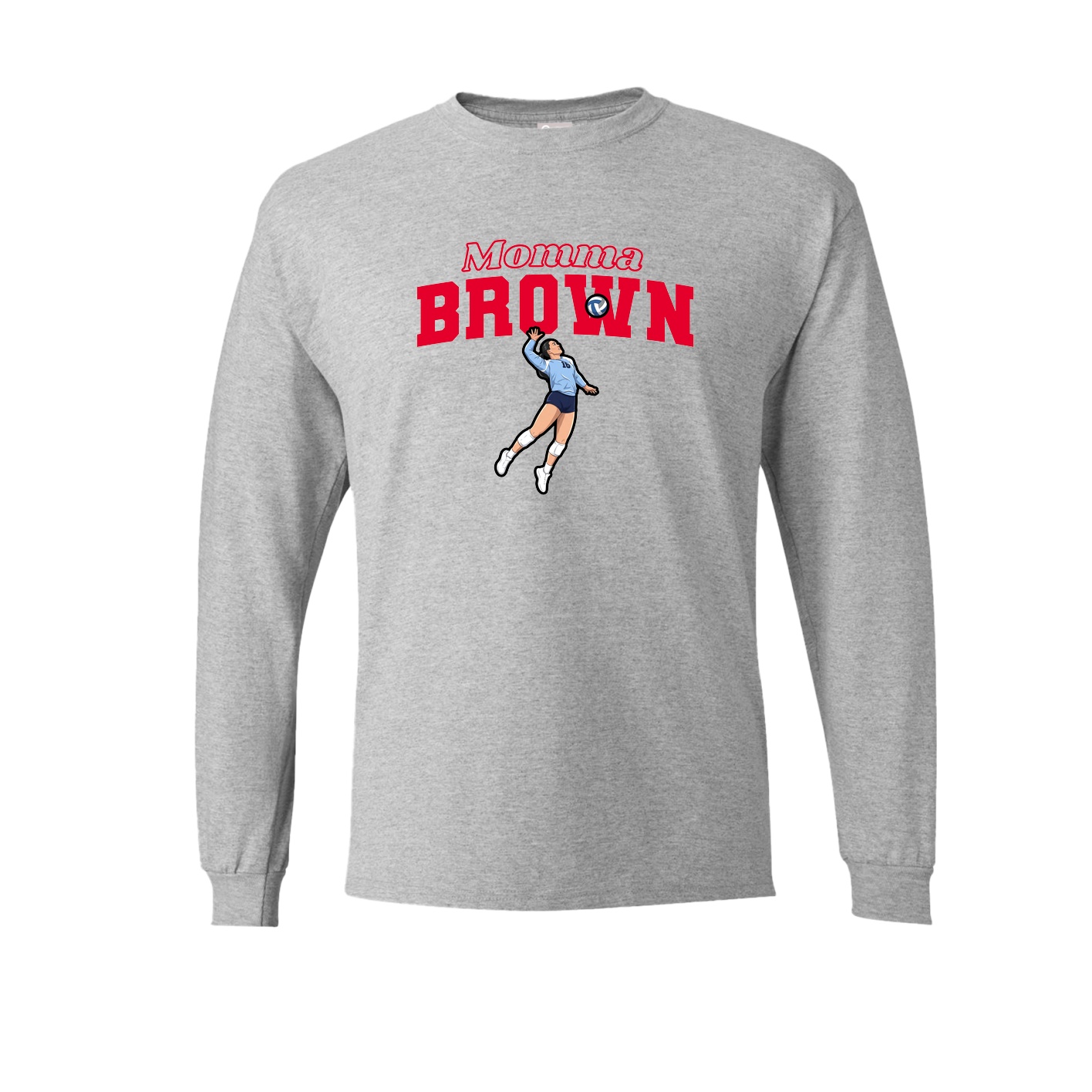 Long Sleeve Tee — Mothers Day Block in Grey