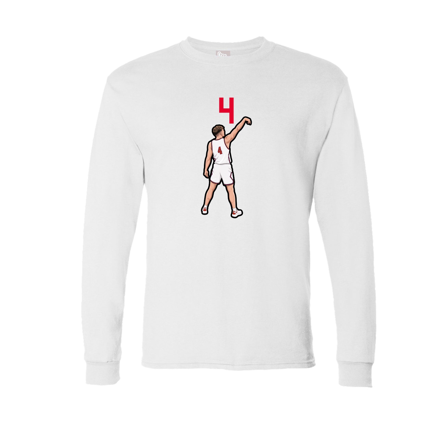 Long Sleeve Tee — Number Top in White