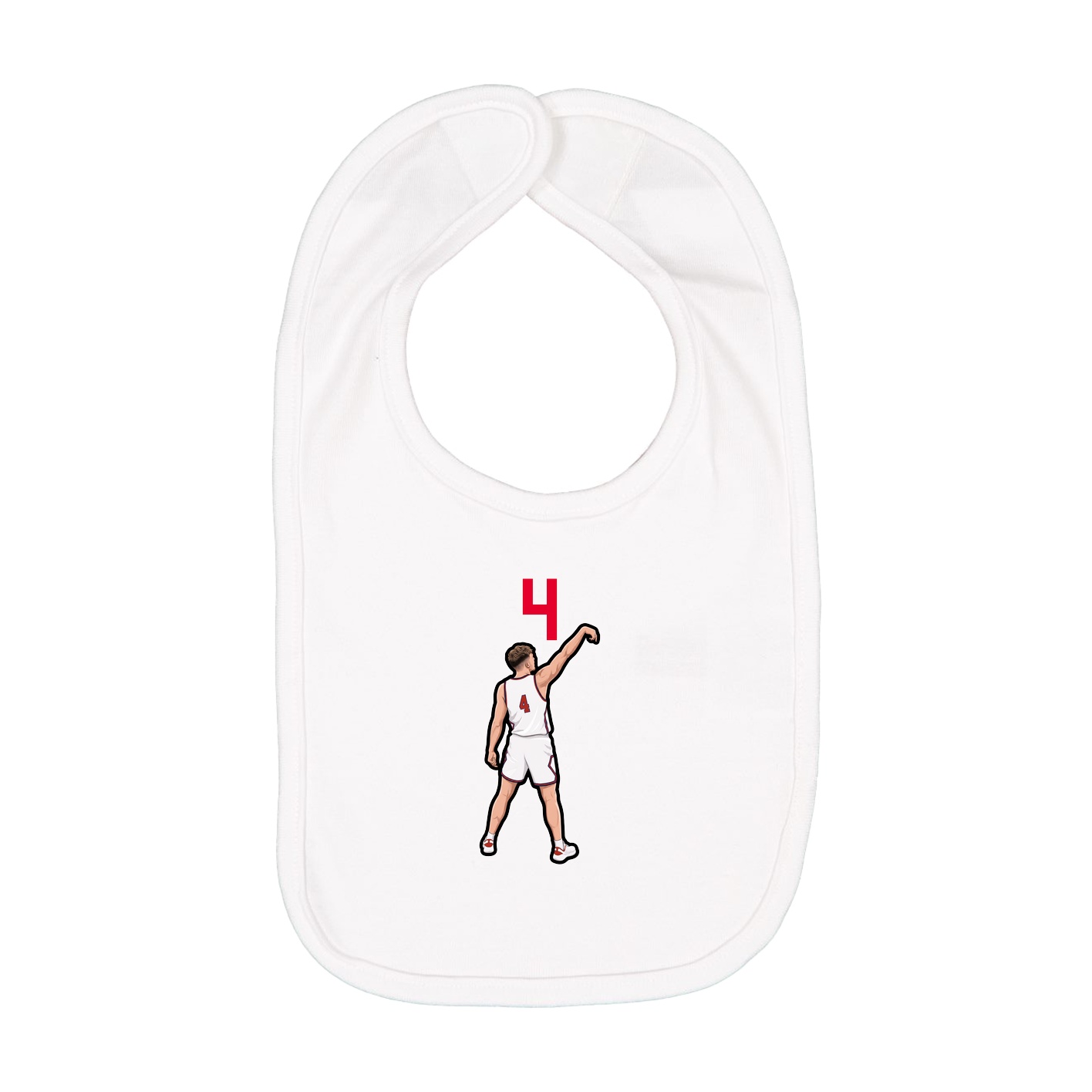 Infant Bib — Number Top in White