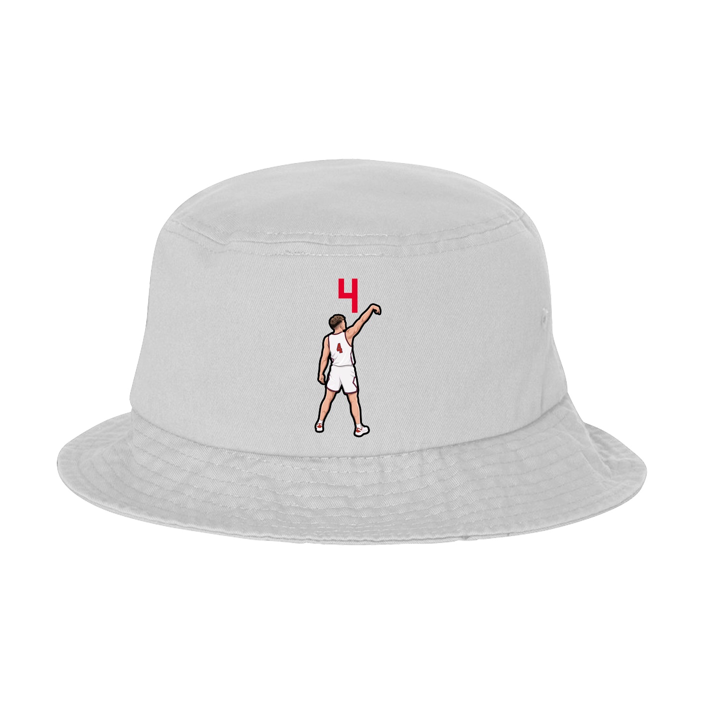 Bucket Cap — Number Top in White
