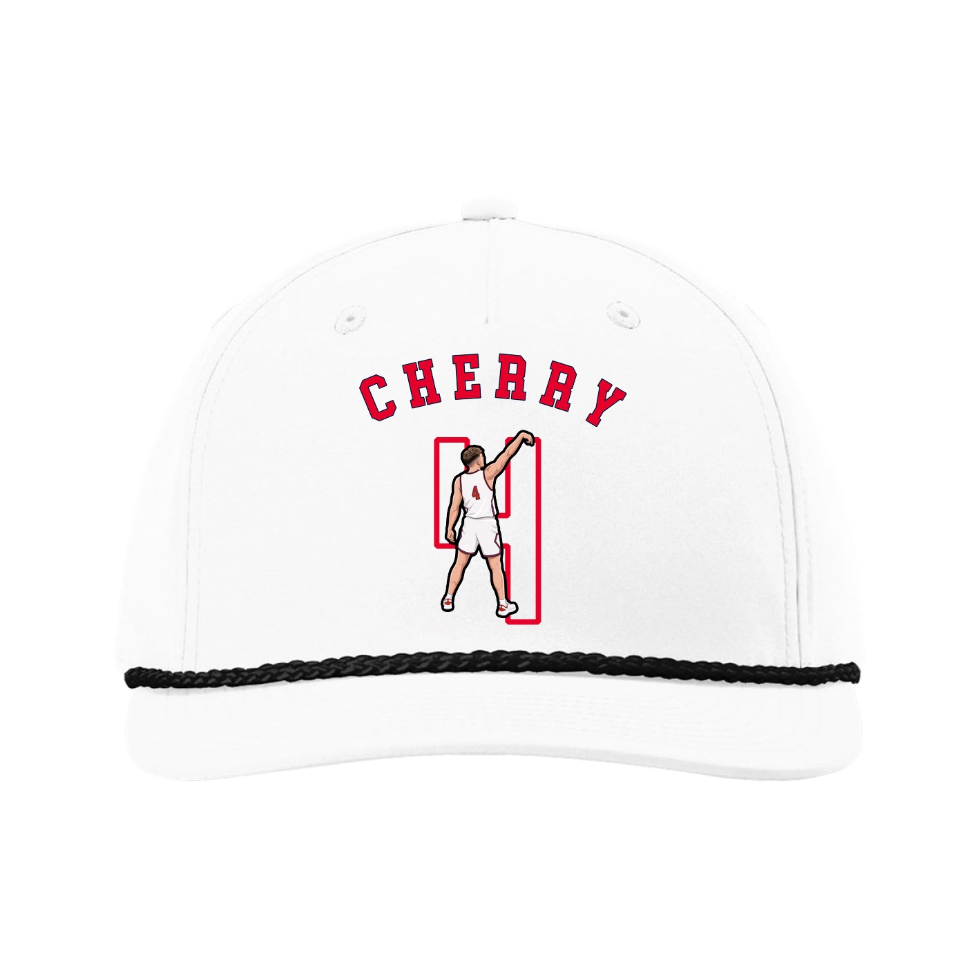 Five-Panel Classic Rope Cap — Shirsey Arch in White