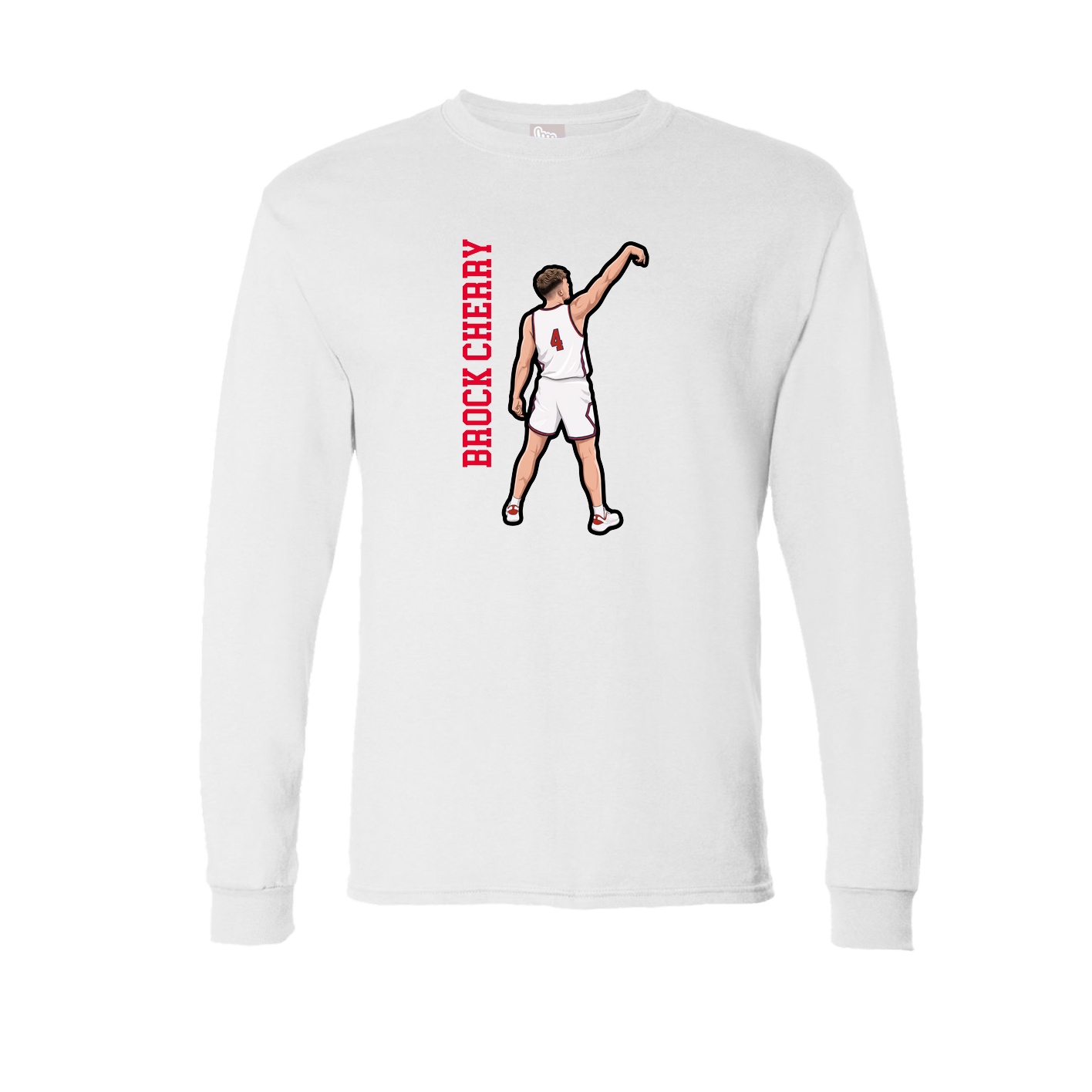 Long Sleeve Tee — Name Vertical in White