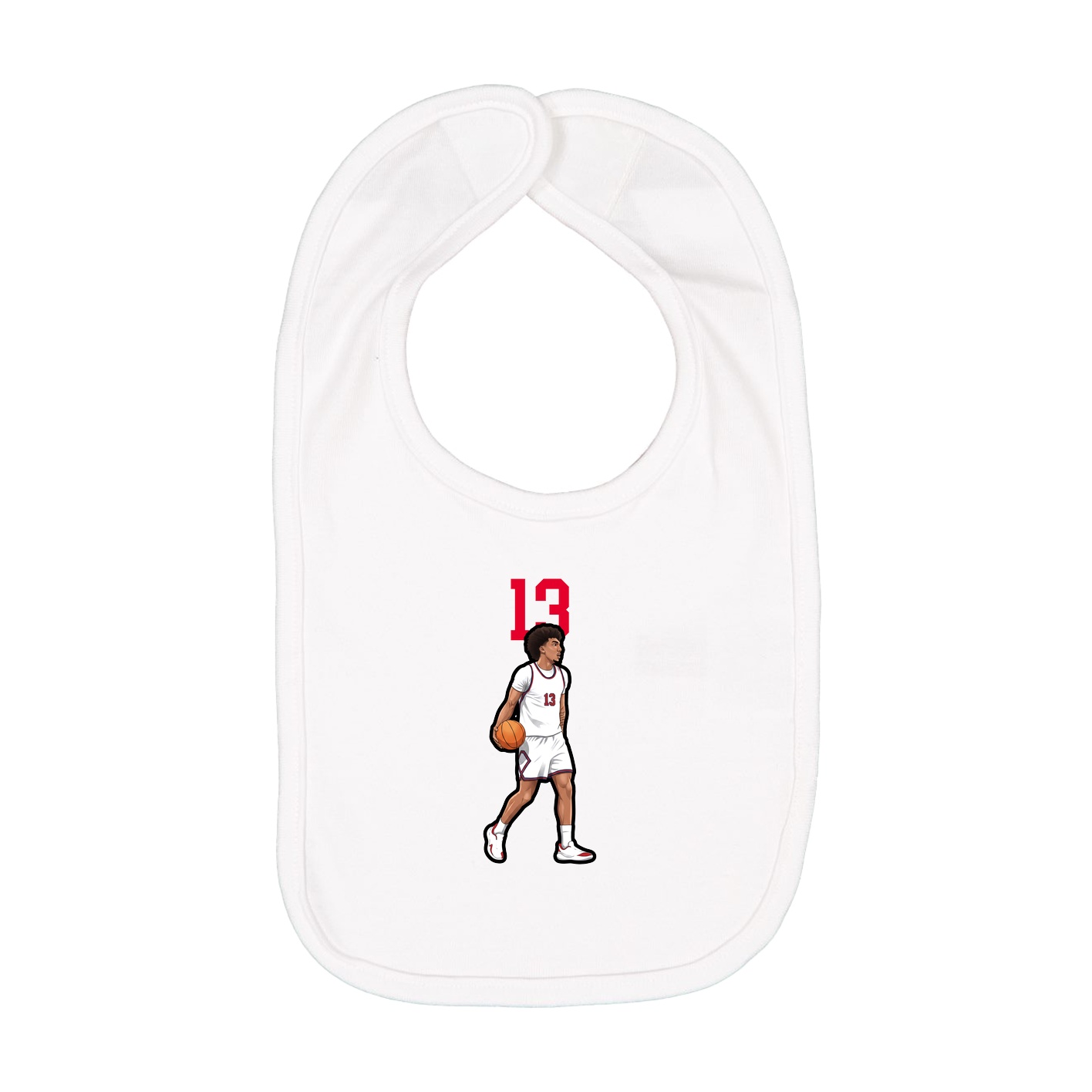 Infant Bib — Number Top in White