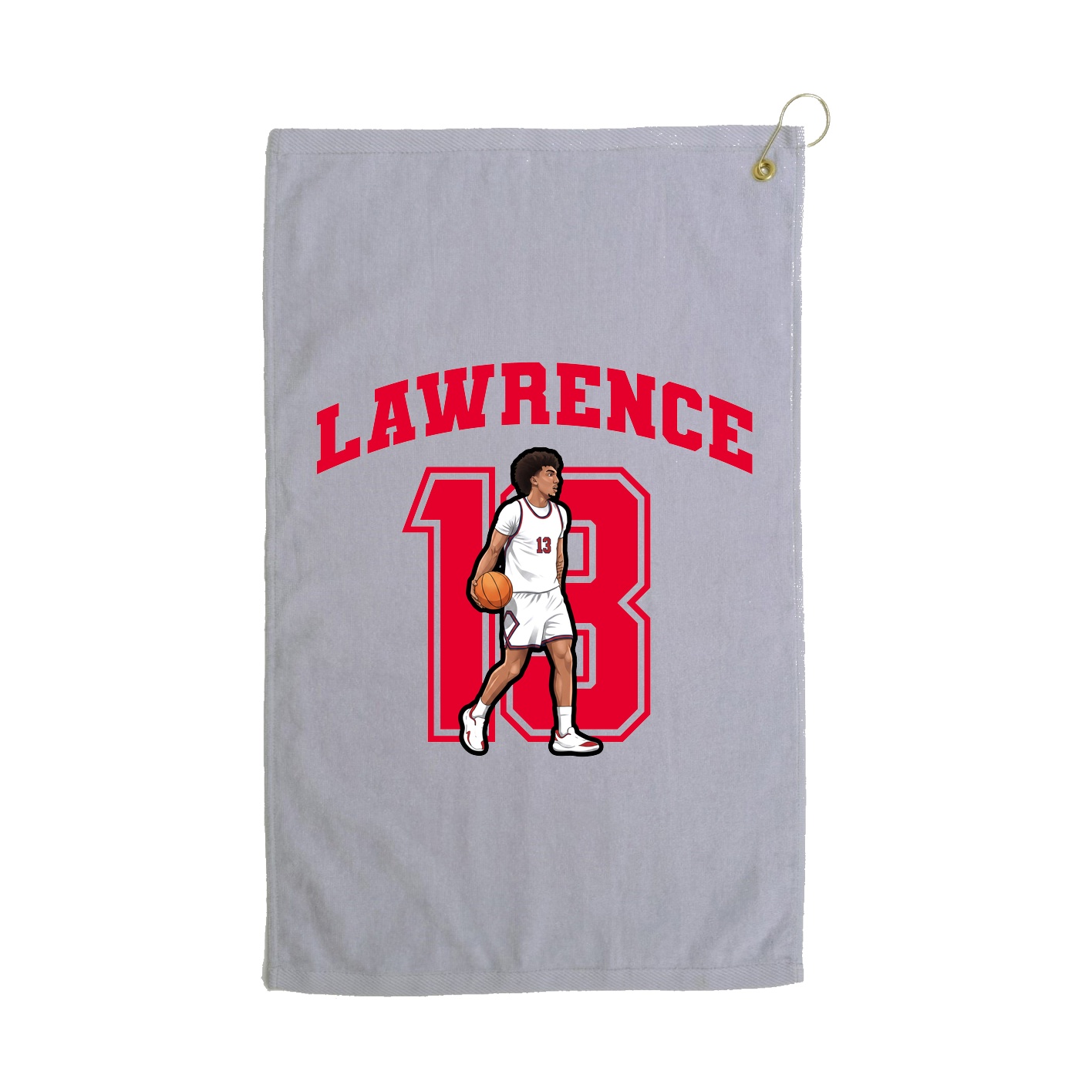 Golf Towel — Number in Grey