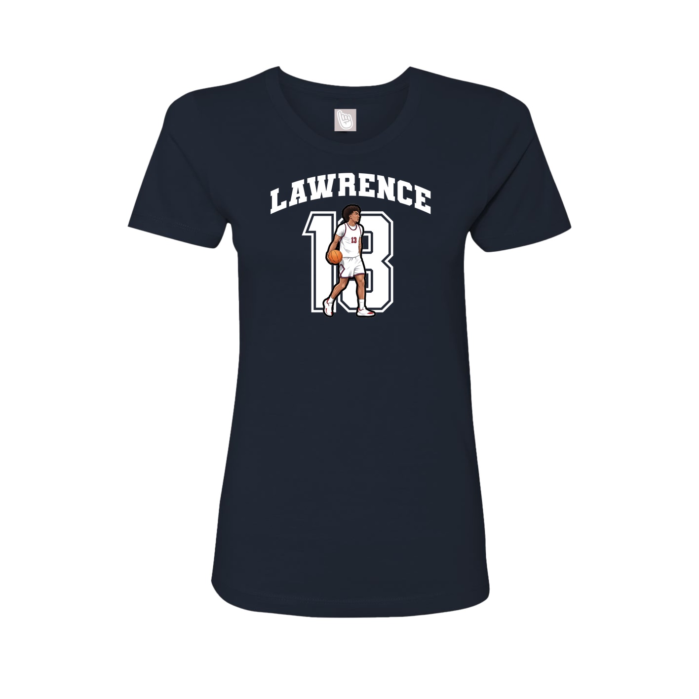 Fitted Women's Tee — Number in Navy