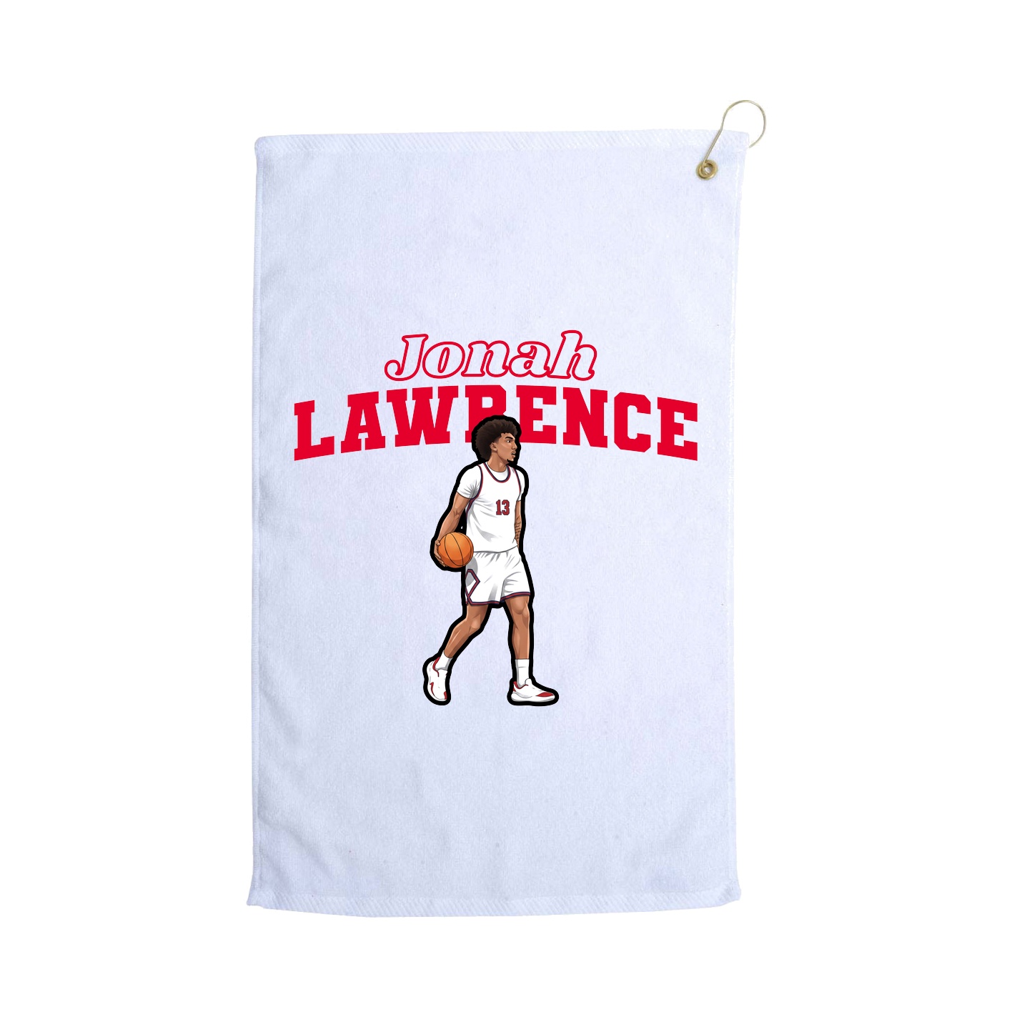 Golf Towel — Name Arch in White