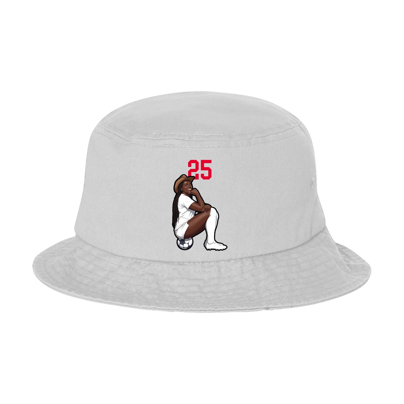Bucket Cap — Number Top in White