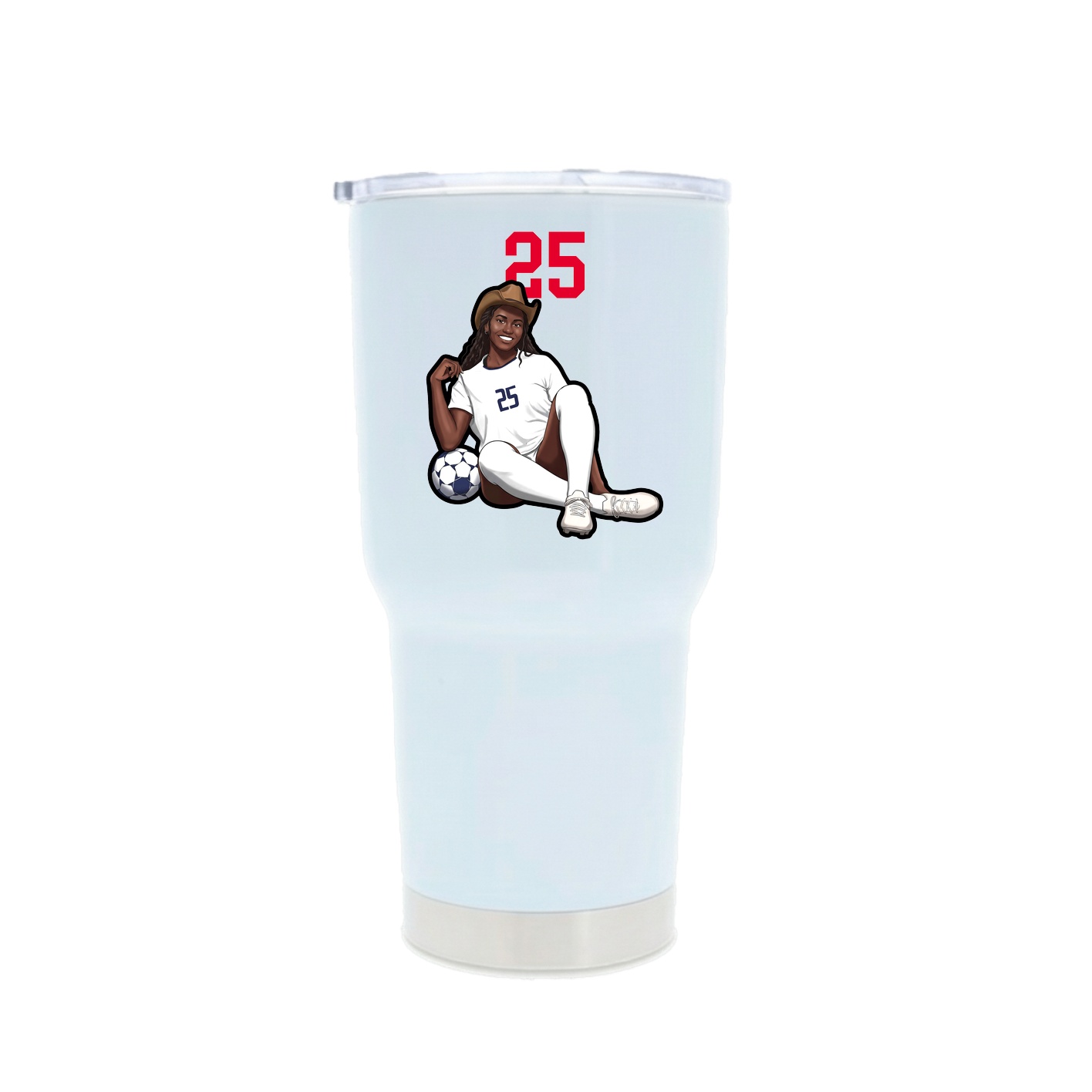30oz Stainless Steel Tumbler — Number Top in White