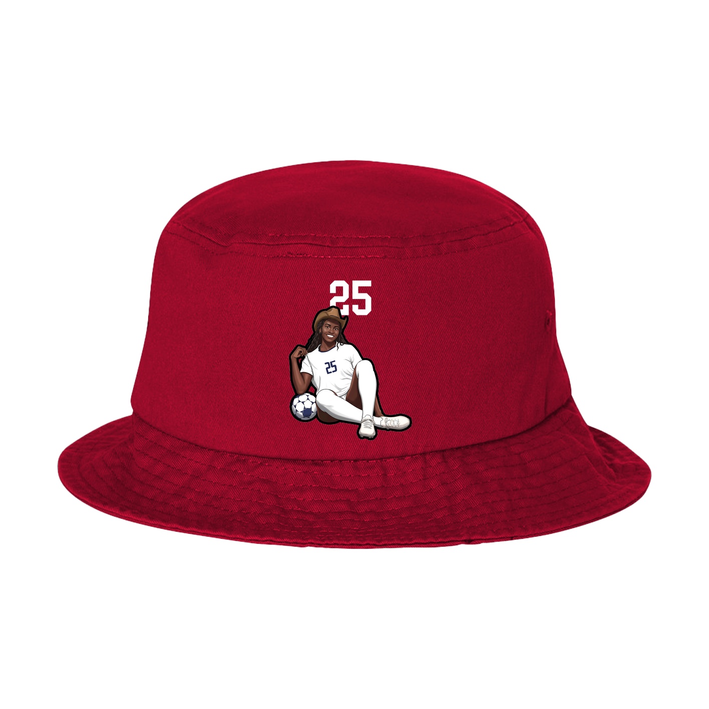 Bucket Cap — Number Top in Red