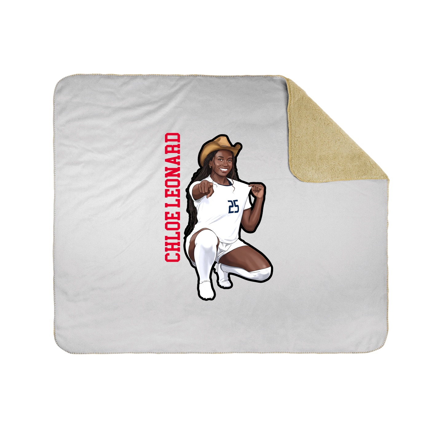 Throw Blanket — Name Vertical in White