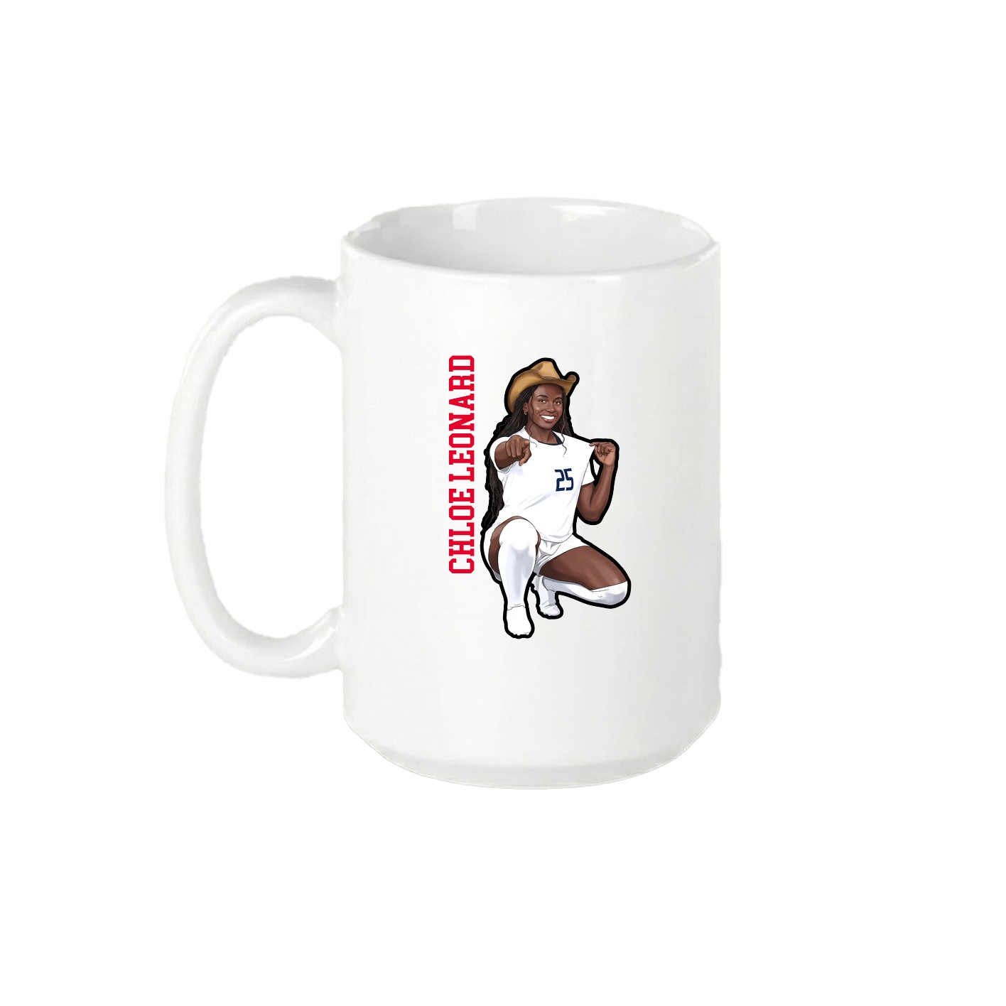 15oz Coffee Mug — Name Vertical in White